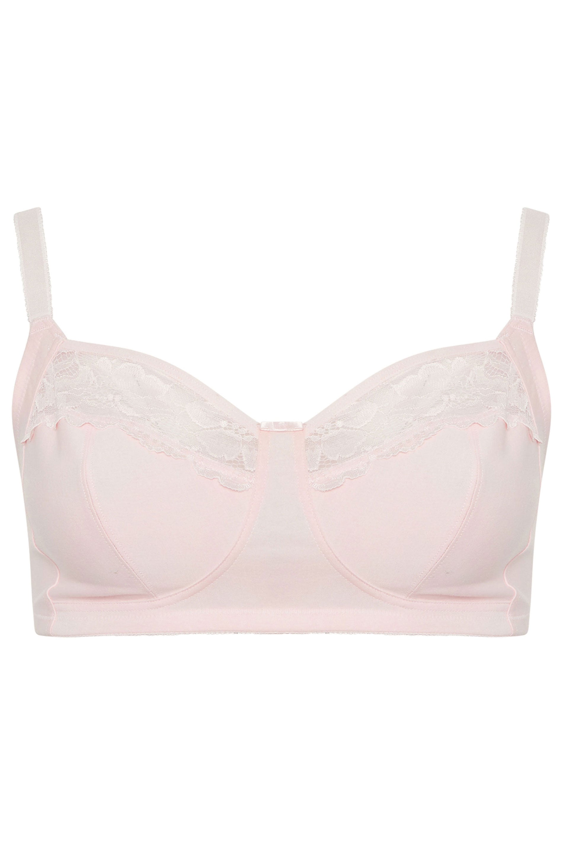 YOURSET 2 PACK Plus Size Pink Cotton Lace Trim Non-Padded Non-Wired Bralette | Yours Clothing 9