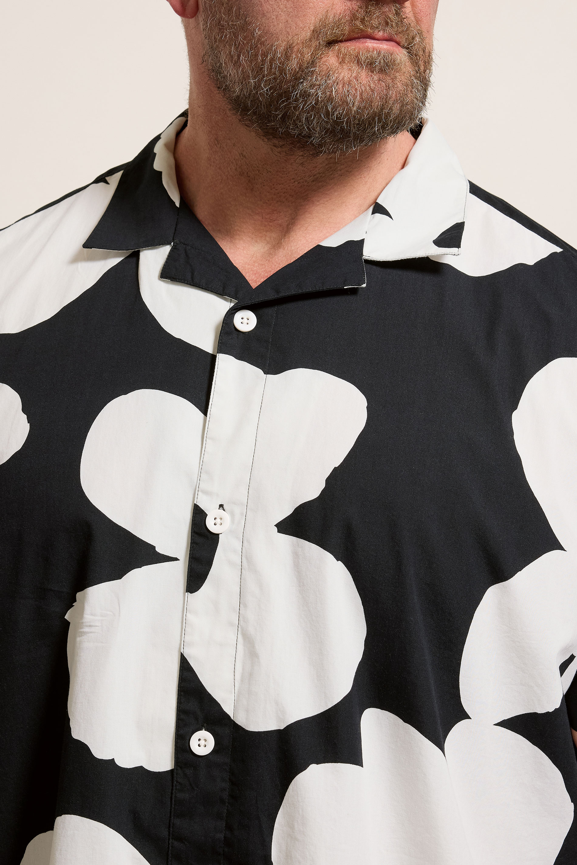 BadRhino Big & Tall Black Flower Poplin Shirt | BadRhino 4