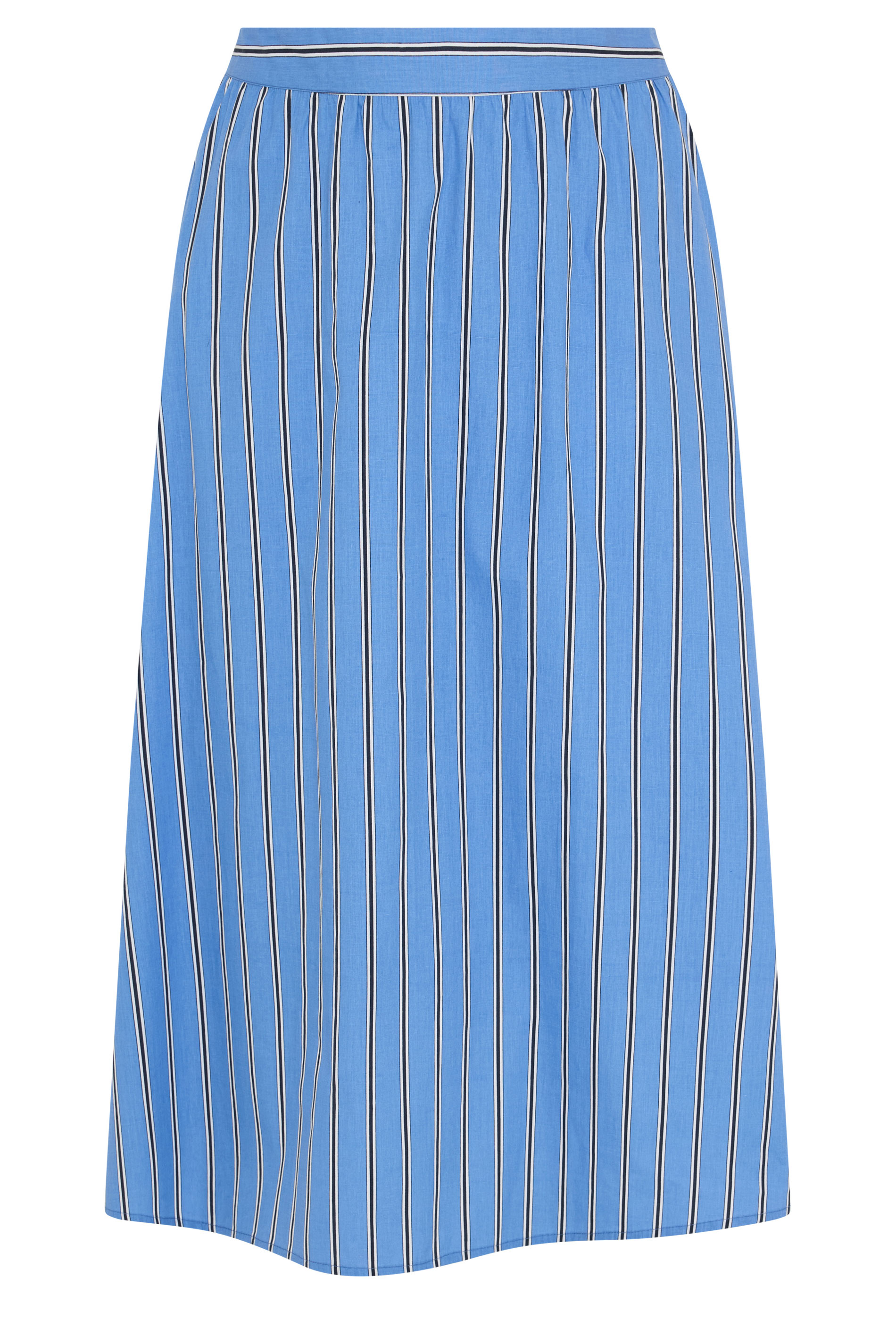 YOURS Plus Size Blue Stripe Midi Skirt | Yours Clothing 6