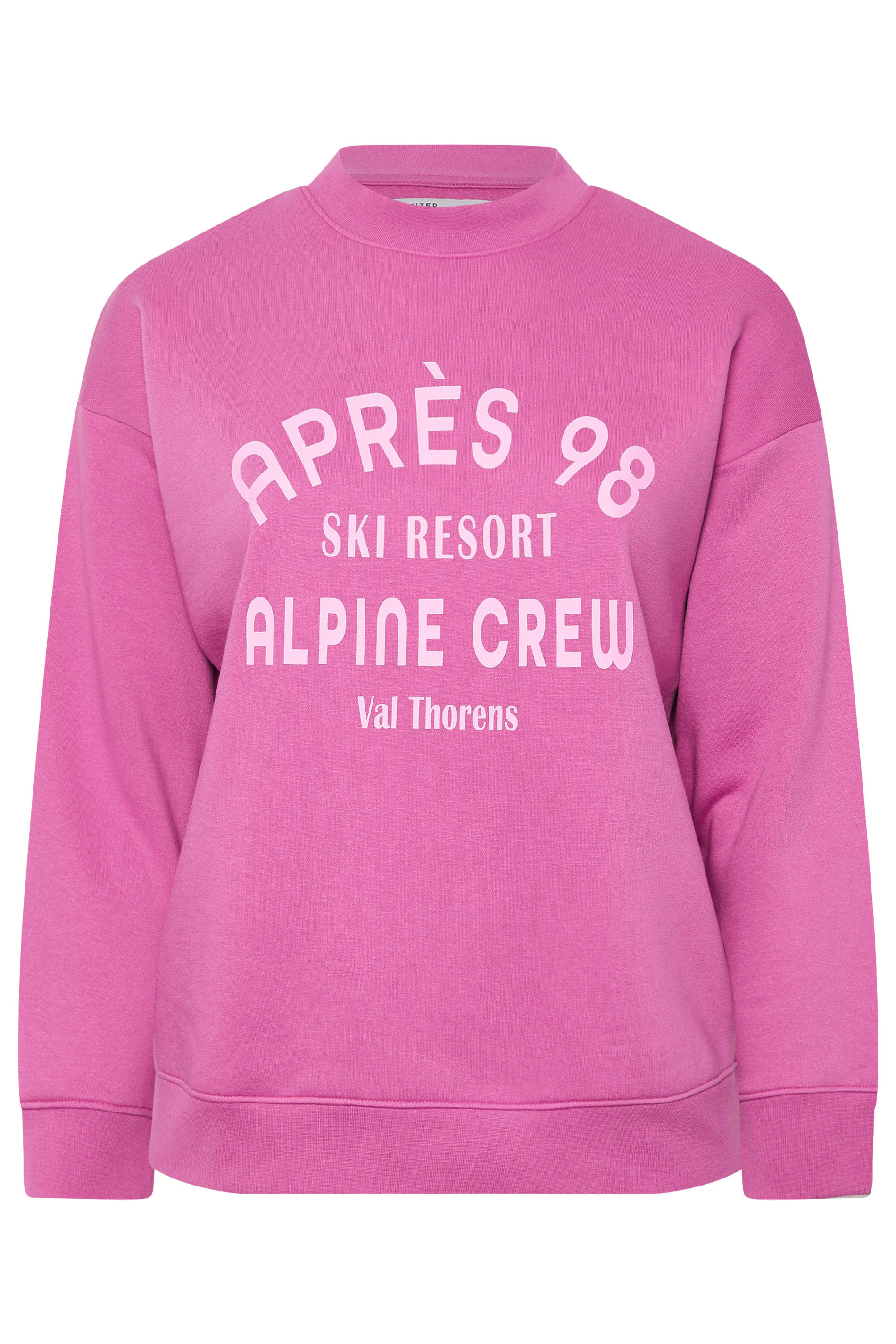 LIMITED COLLECTION Plus Size Pink 'Après 98' Slogan Sweatshirt | Yours Clothing 6