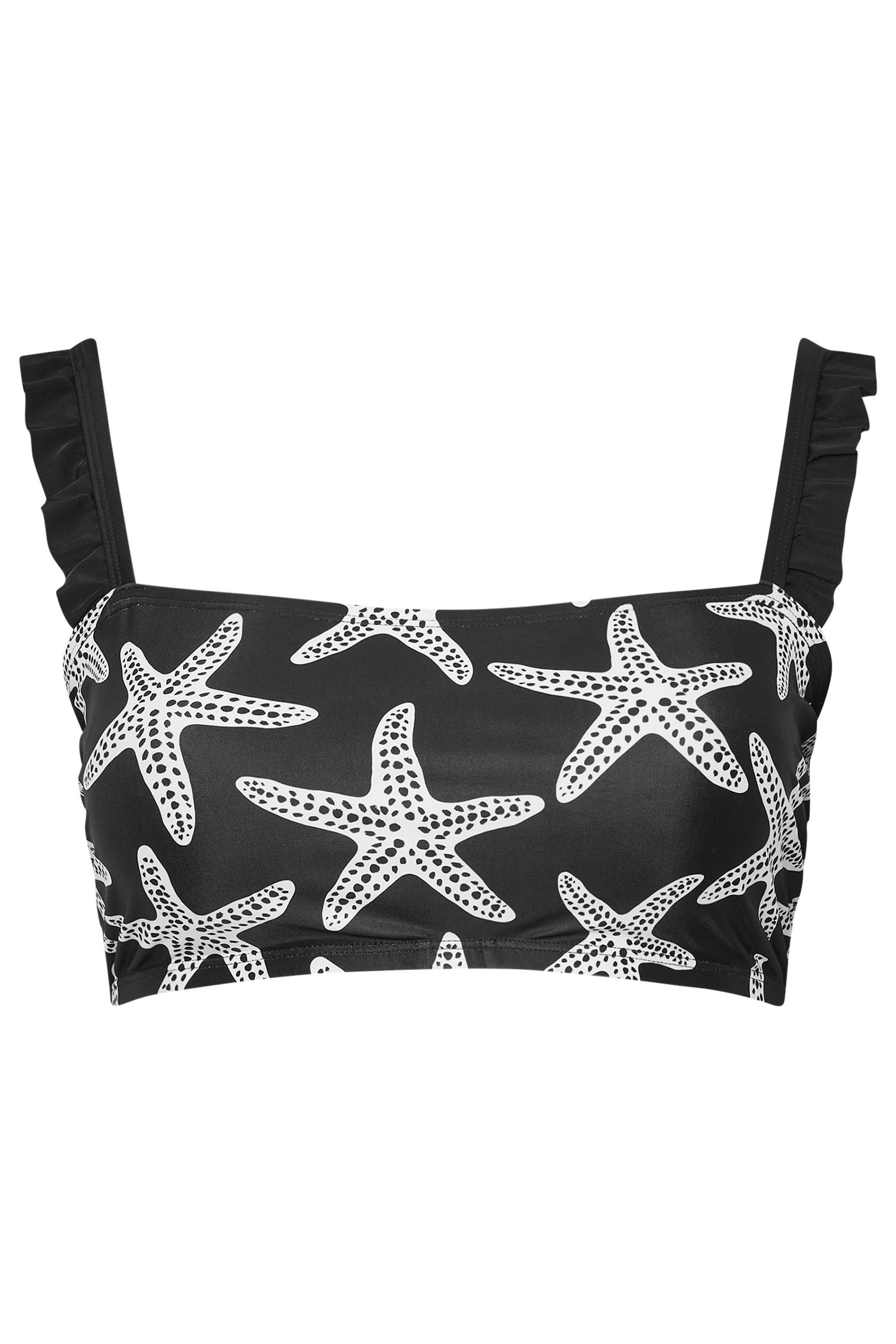 YOURS Plus Size Black Starfish Print Bikini Top | Yours Clothing 6