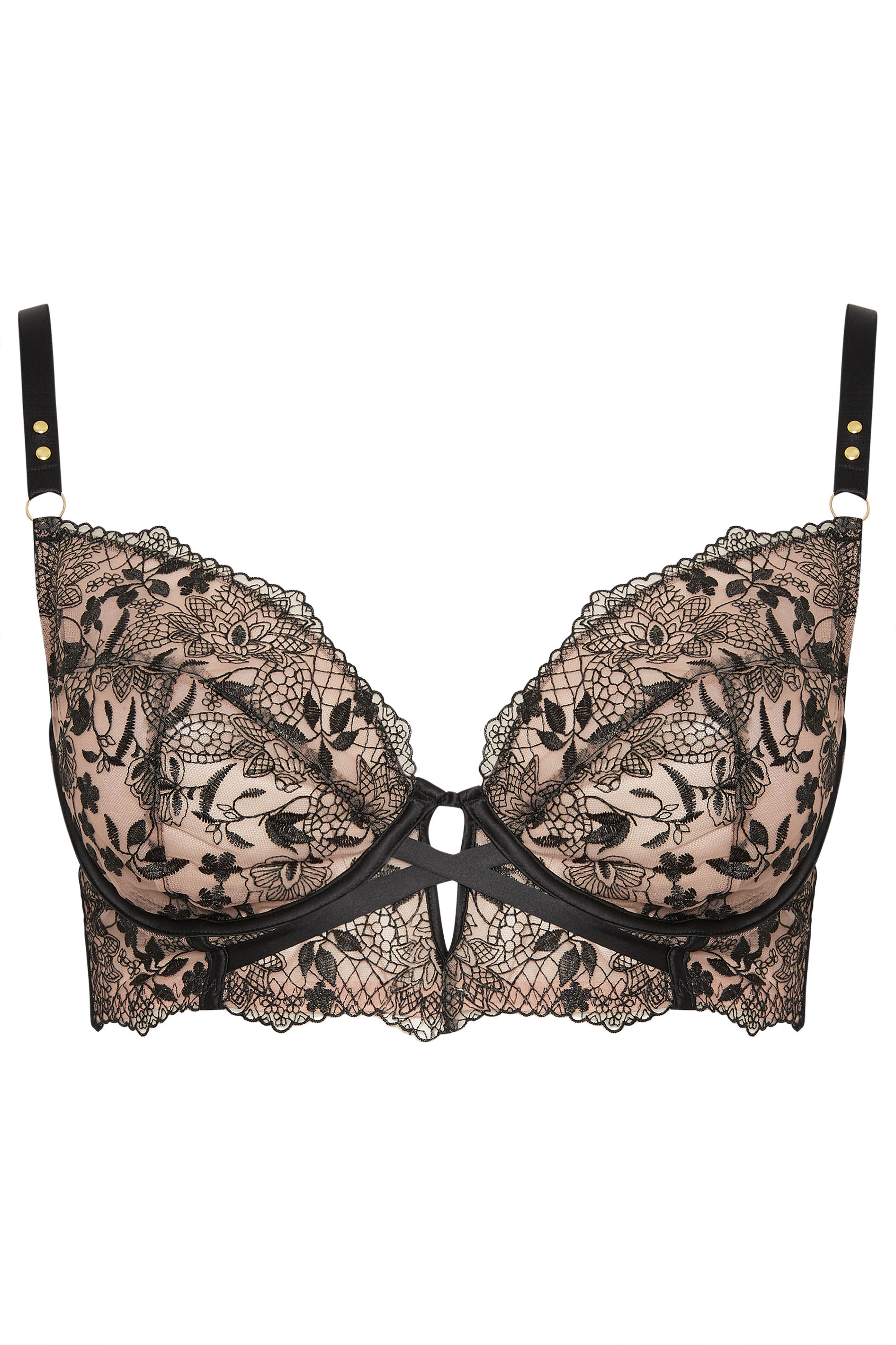PLAYFUL PROMISES Black Embroidered Floral Bra 3
