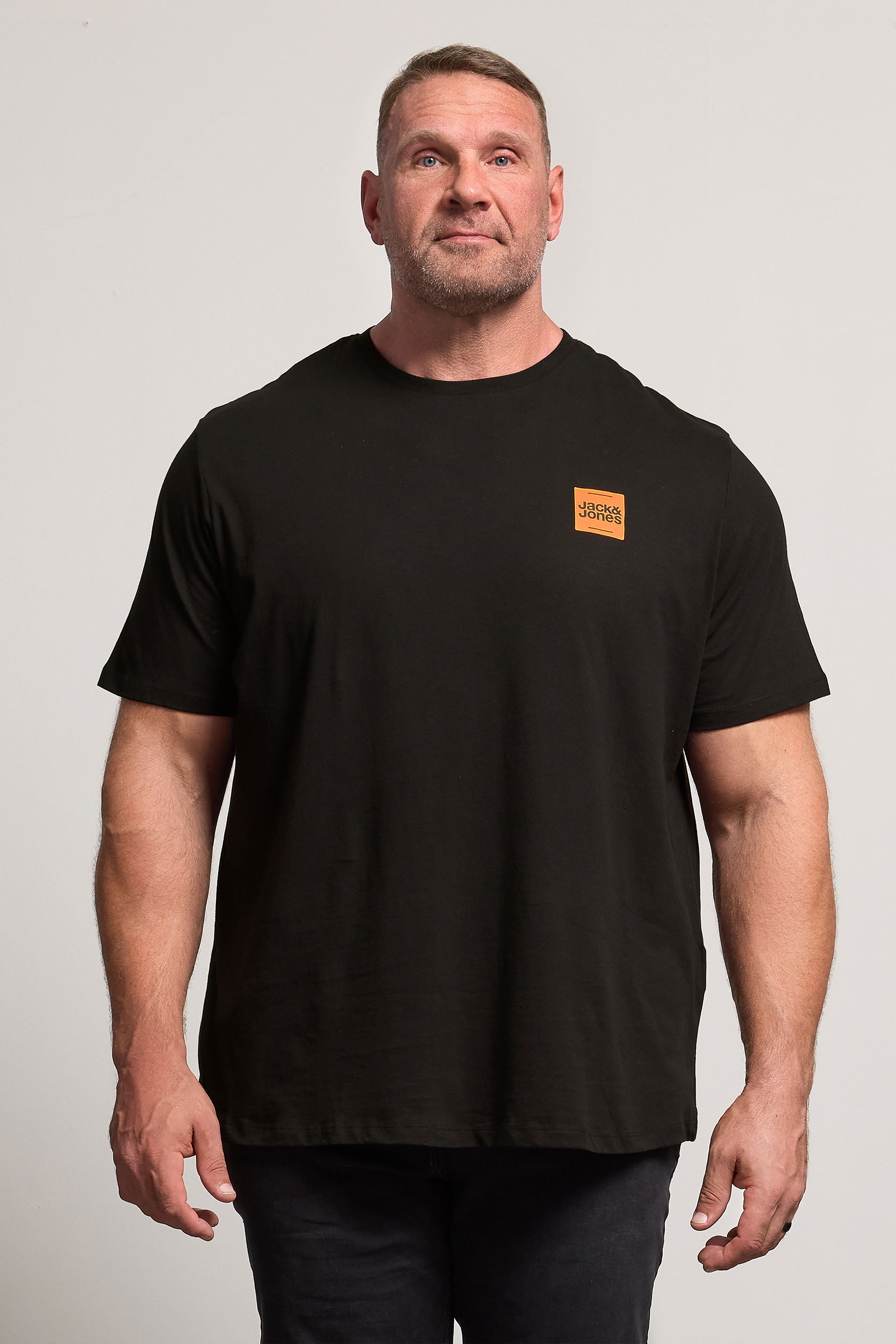 JACK & JONES Big & Tall Black Logo T-Shirt | BadRhino 3