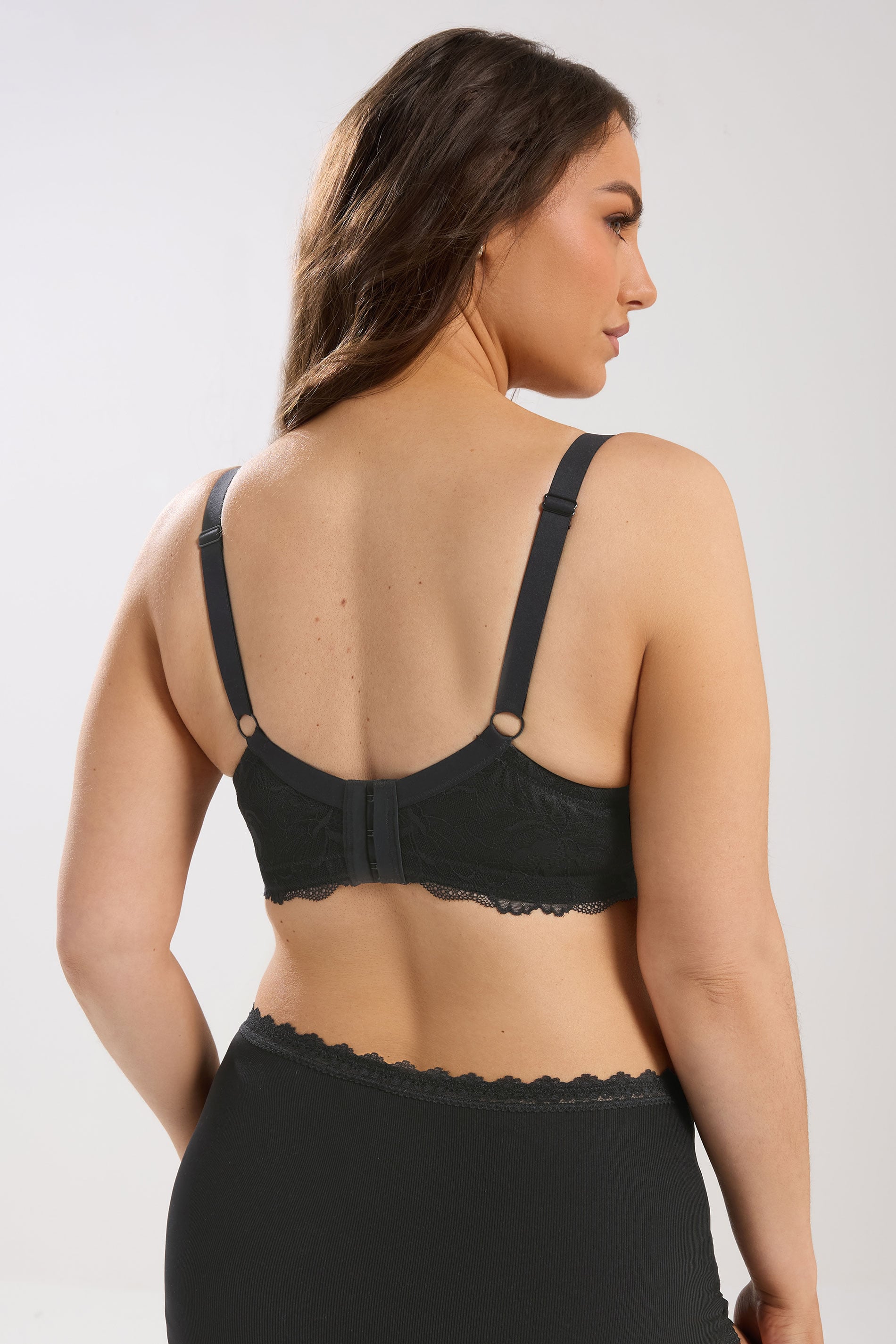 YOURS Plus Size Black Soft Touch Ribbed Underwired Bra | Yours Clothing 2