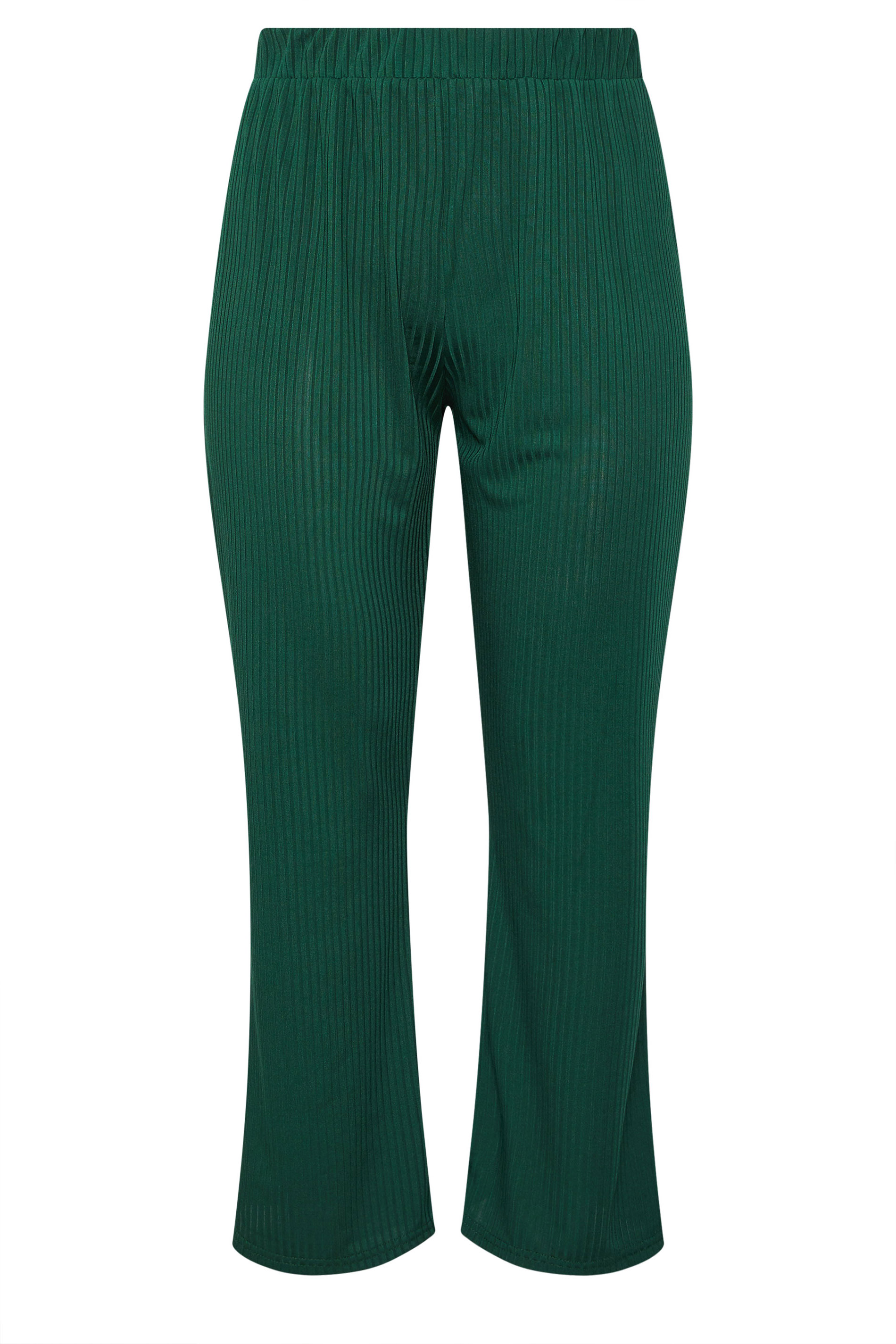 LIMITED COLLECTION Plus Size Forest Green Wide Leg Trousers | Yours Clothing 5