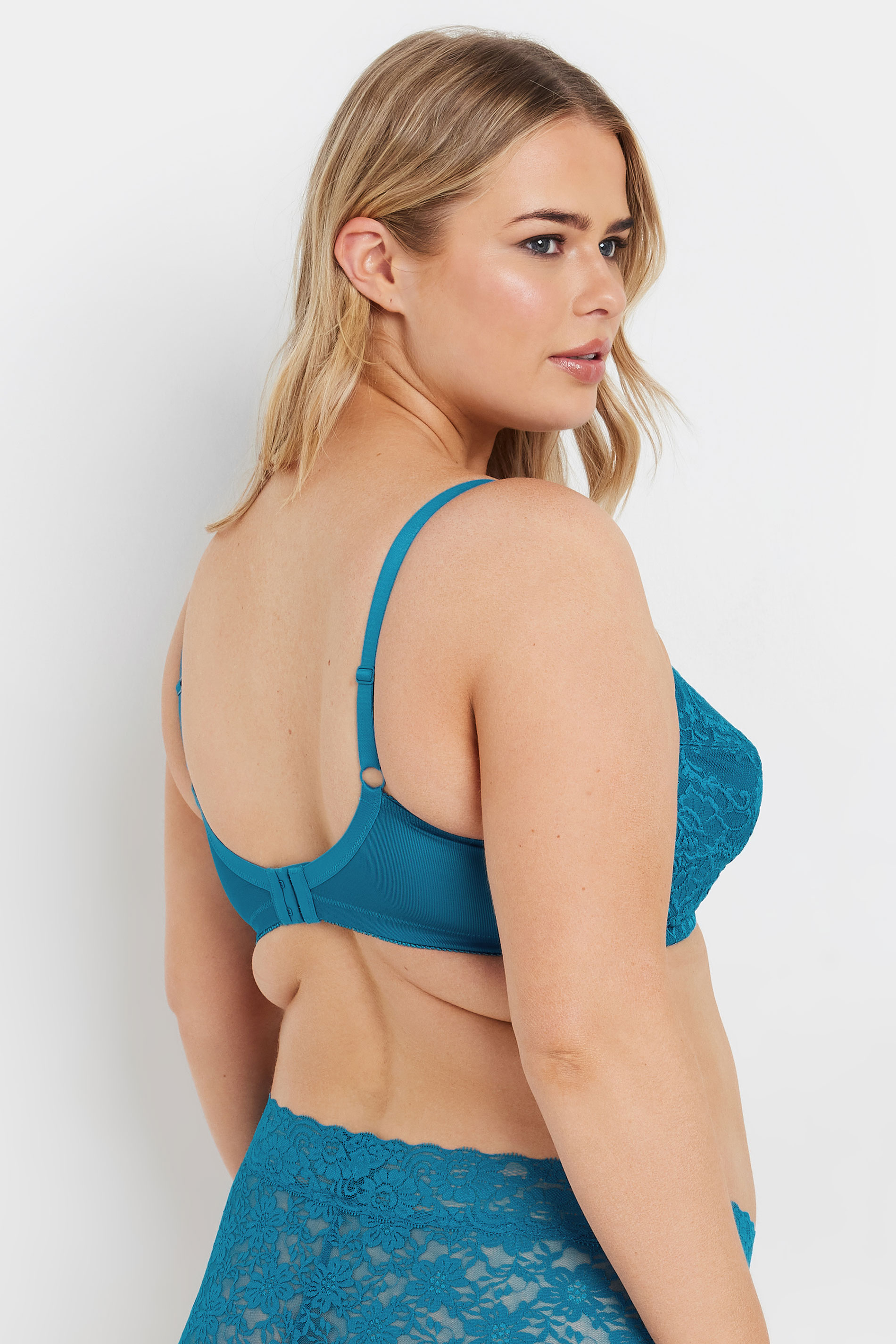 YOURS Plus Size Turquoise Green Lace Bra | Yours Clothing 4