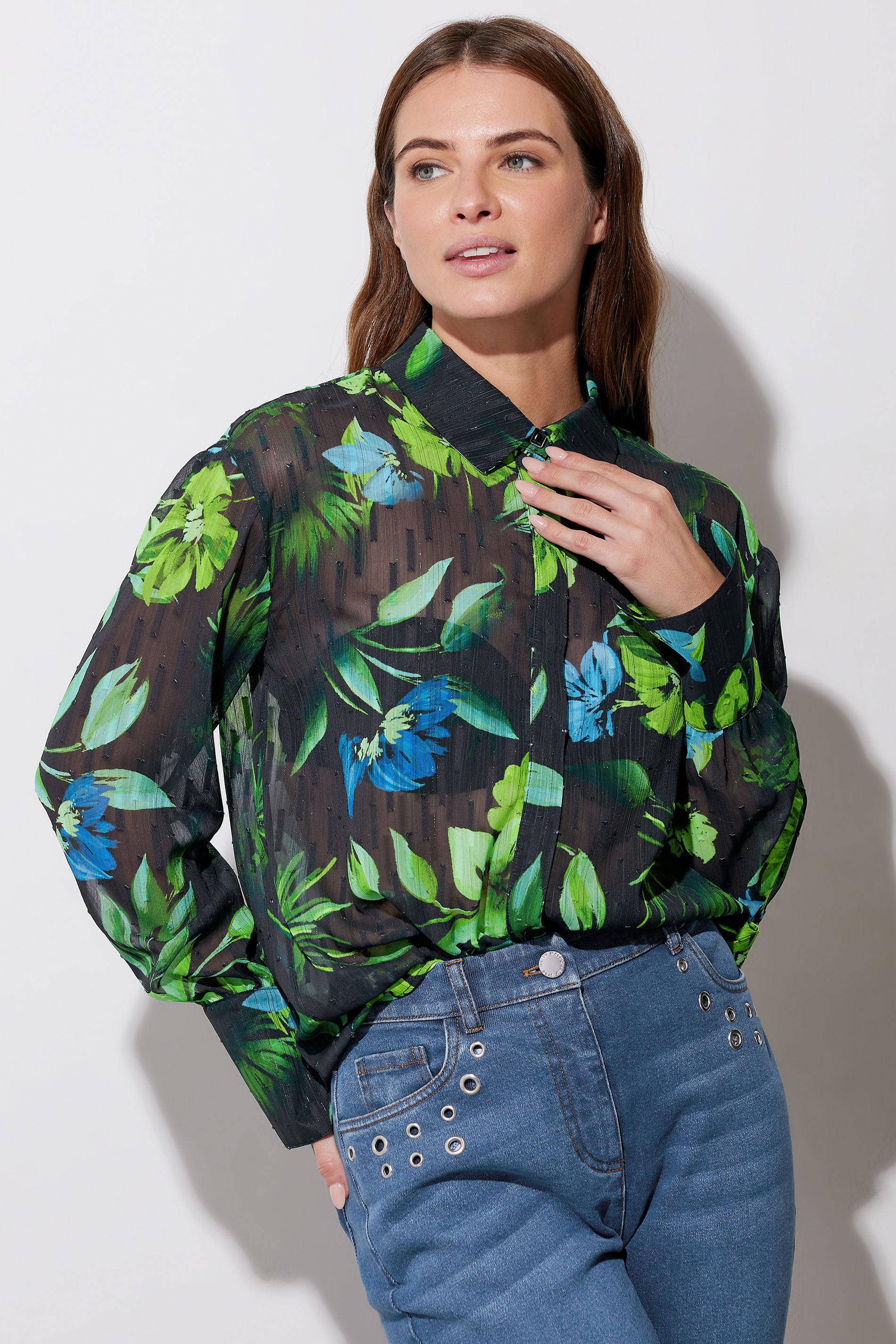 STAR Black Gem Button Floral Print Shirt | StarByJM 3