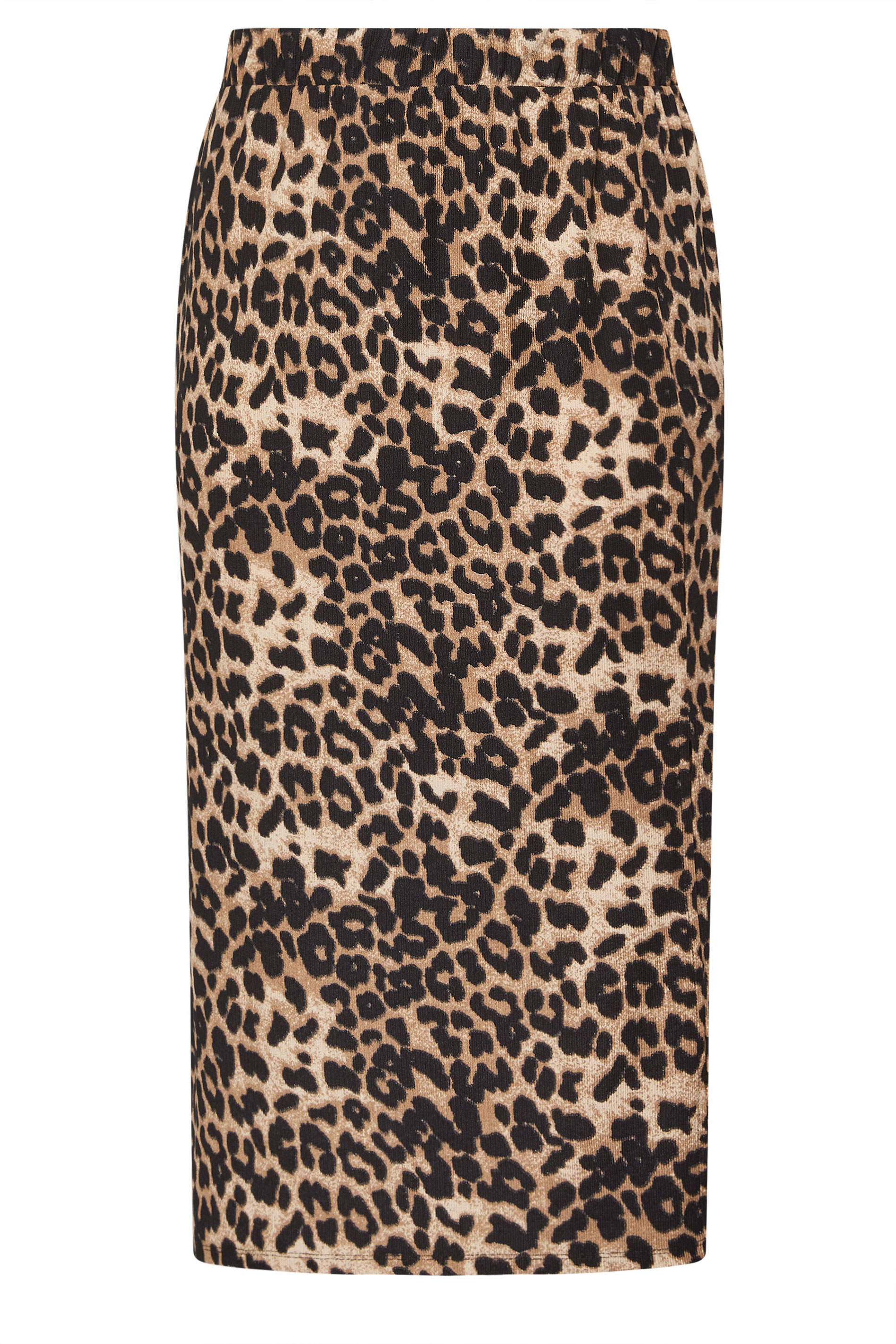 YOURS Plus Size Brown Leopard Textured Tube Skirt | Yours Clothing 6