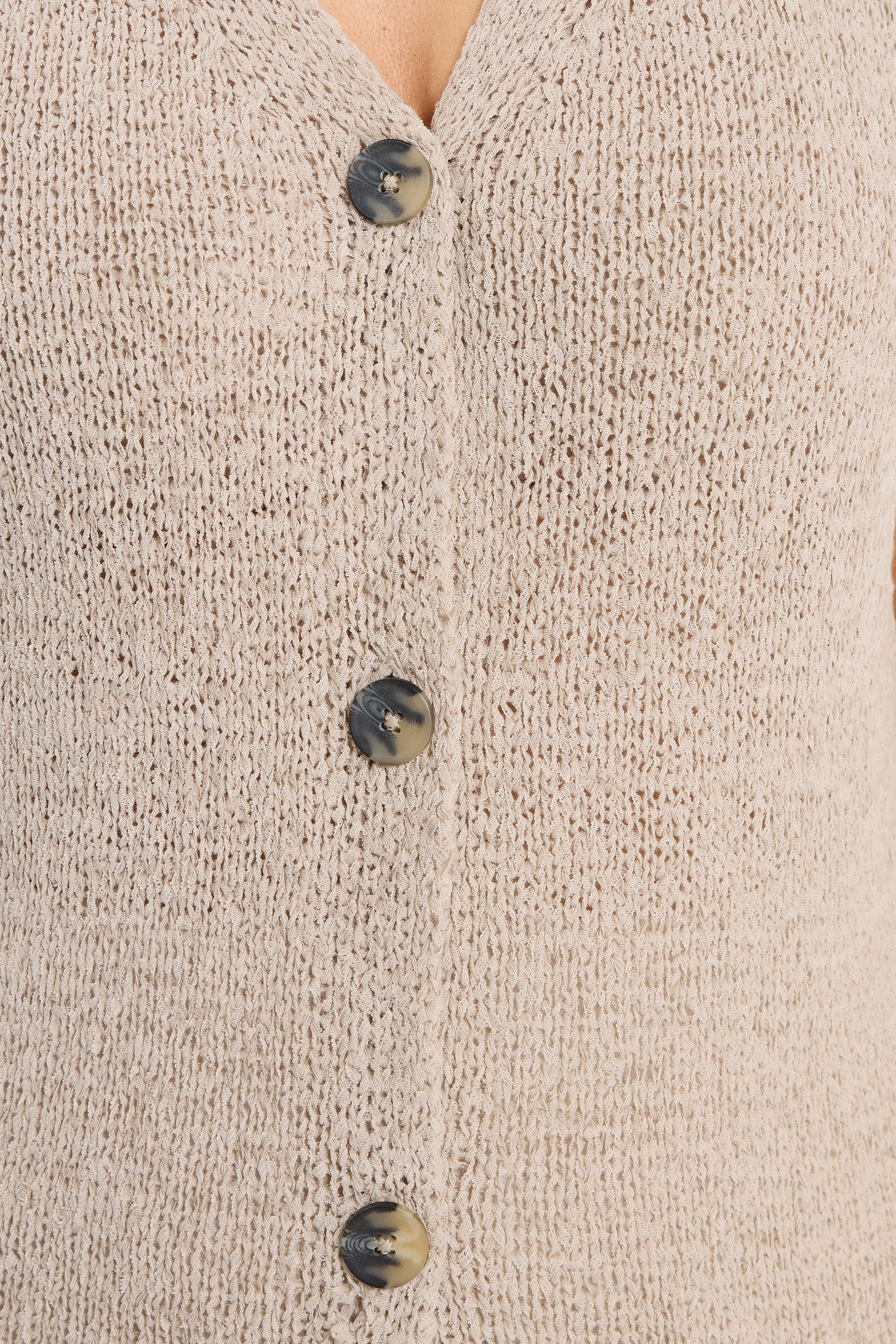 YOURS Plus Size Natural Brown Button Through Knitted Waistcoat | Yours Clothing 5