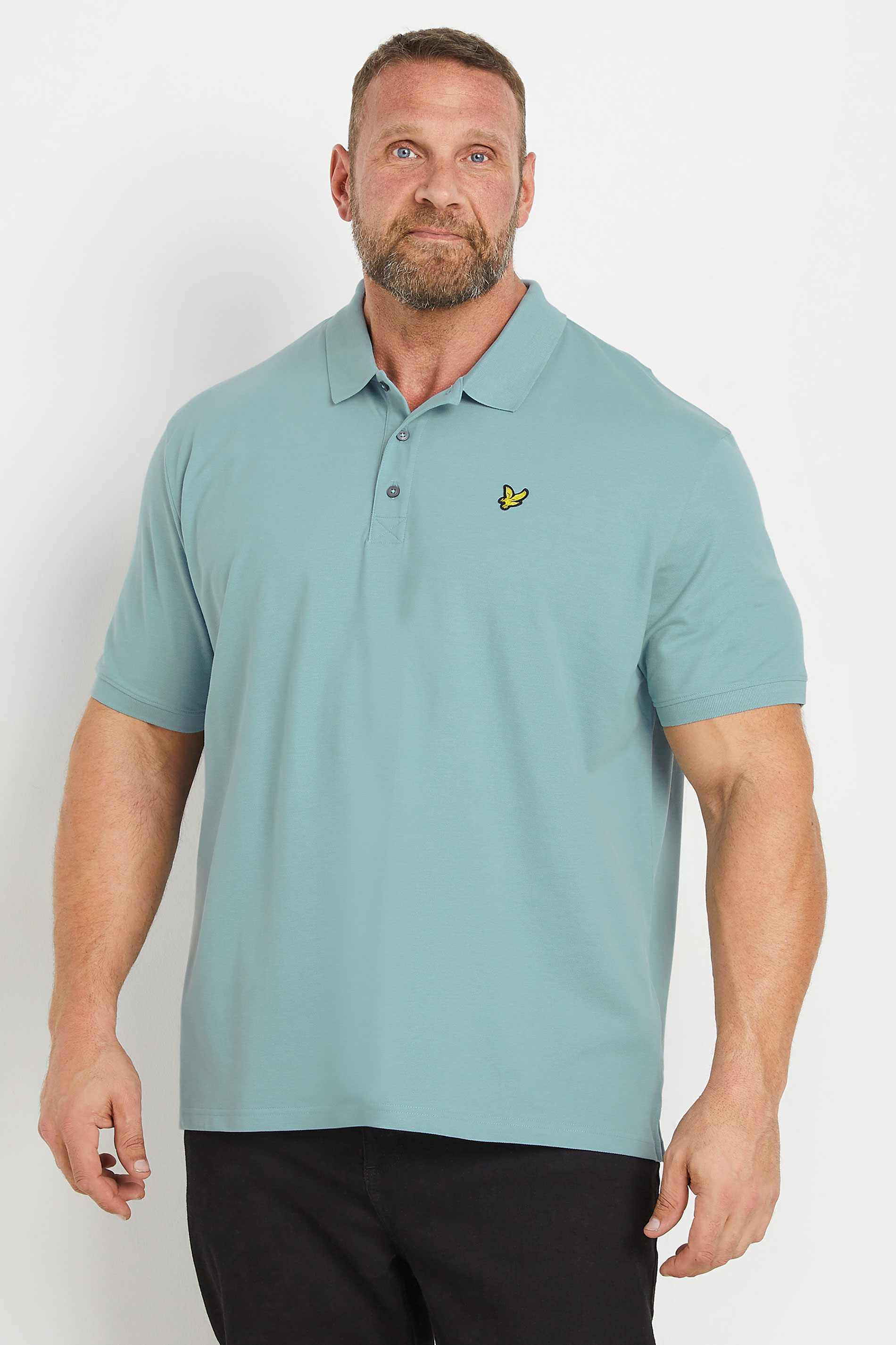 LYLE & SCOTT Big & Tall Light Blue Short Sleeve Polo Shirt | BadRhino 3