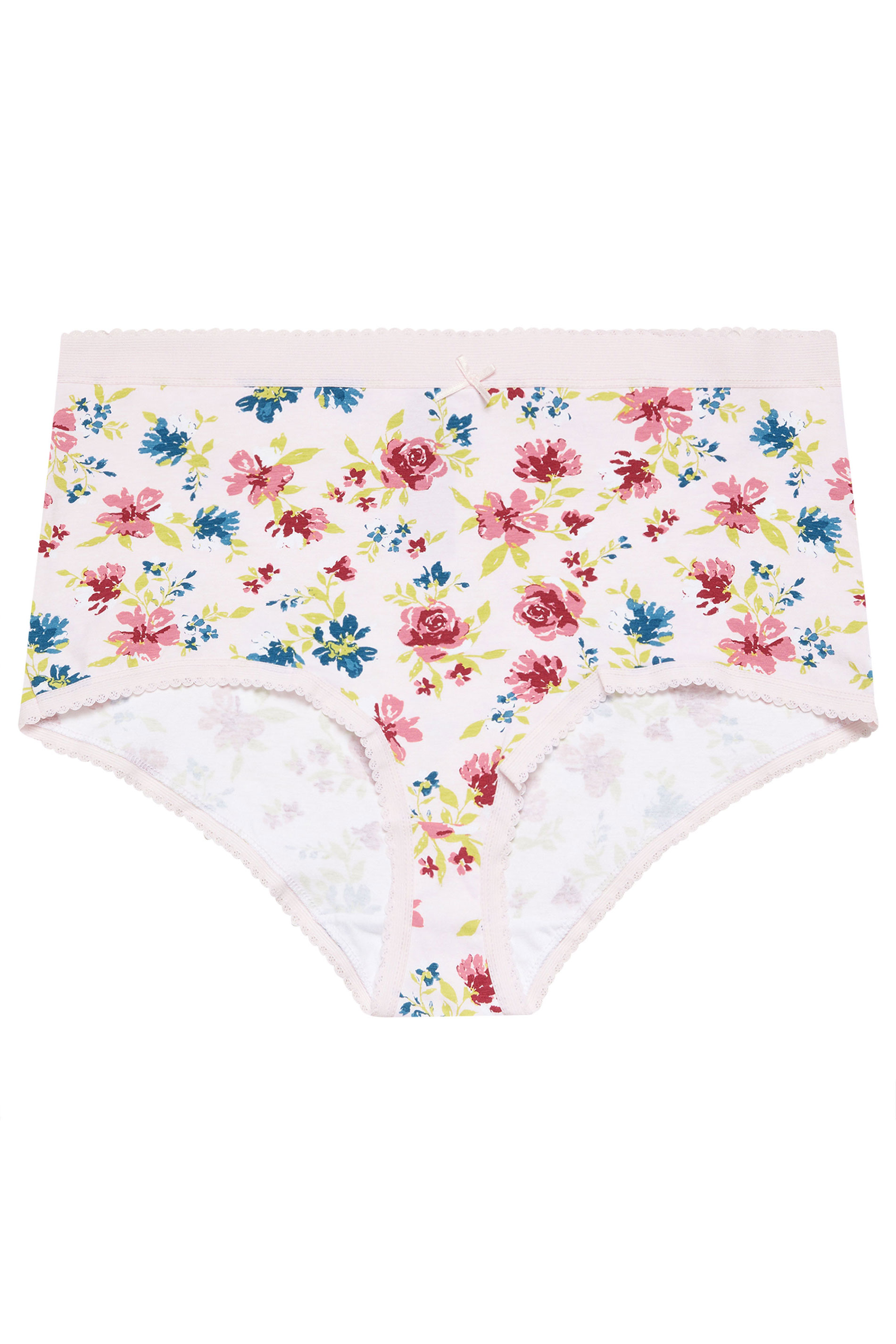YOURS 5 PACK Plus Size Blue & Pink Floral Full Briefs | Yours Clothing 11