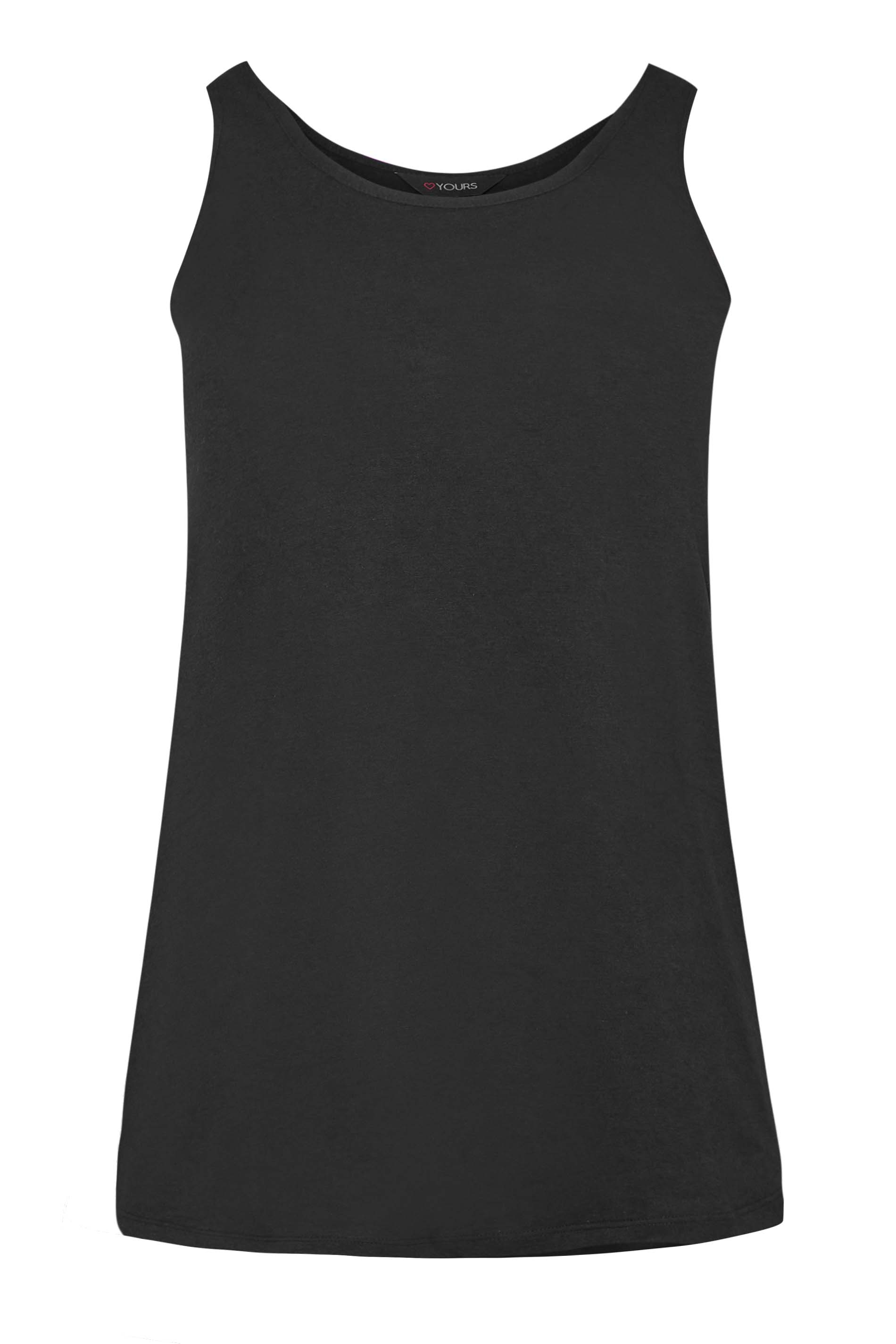 YOURS 3 PACK Curve Navy Blue & Black Core Vest Tops | Yours Clothing 10