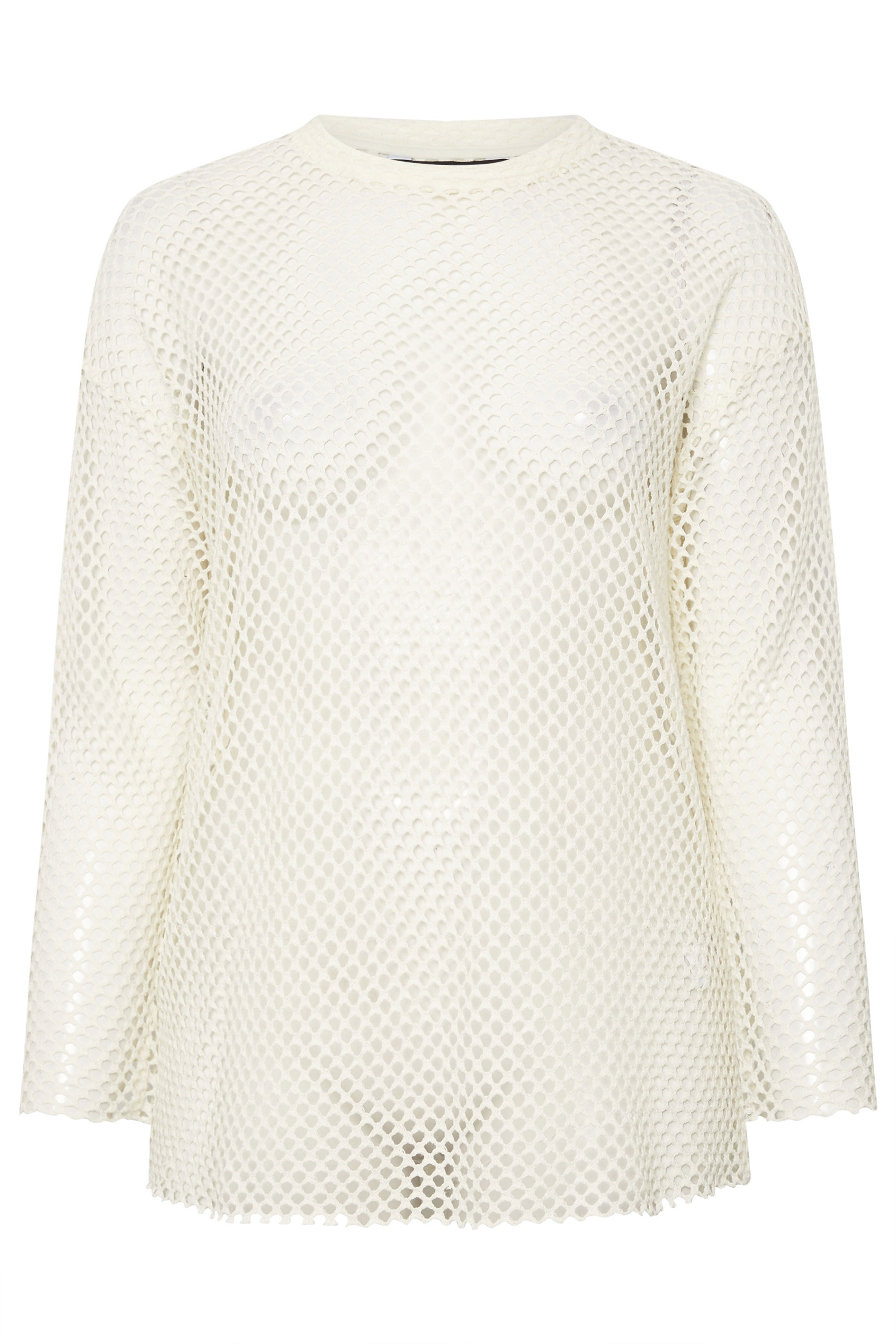 YOURS Plus Size Cream Crochet Crew Neck Sweatshirt | Yours Clothing 5