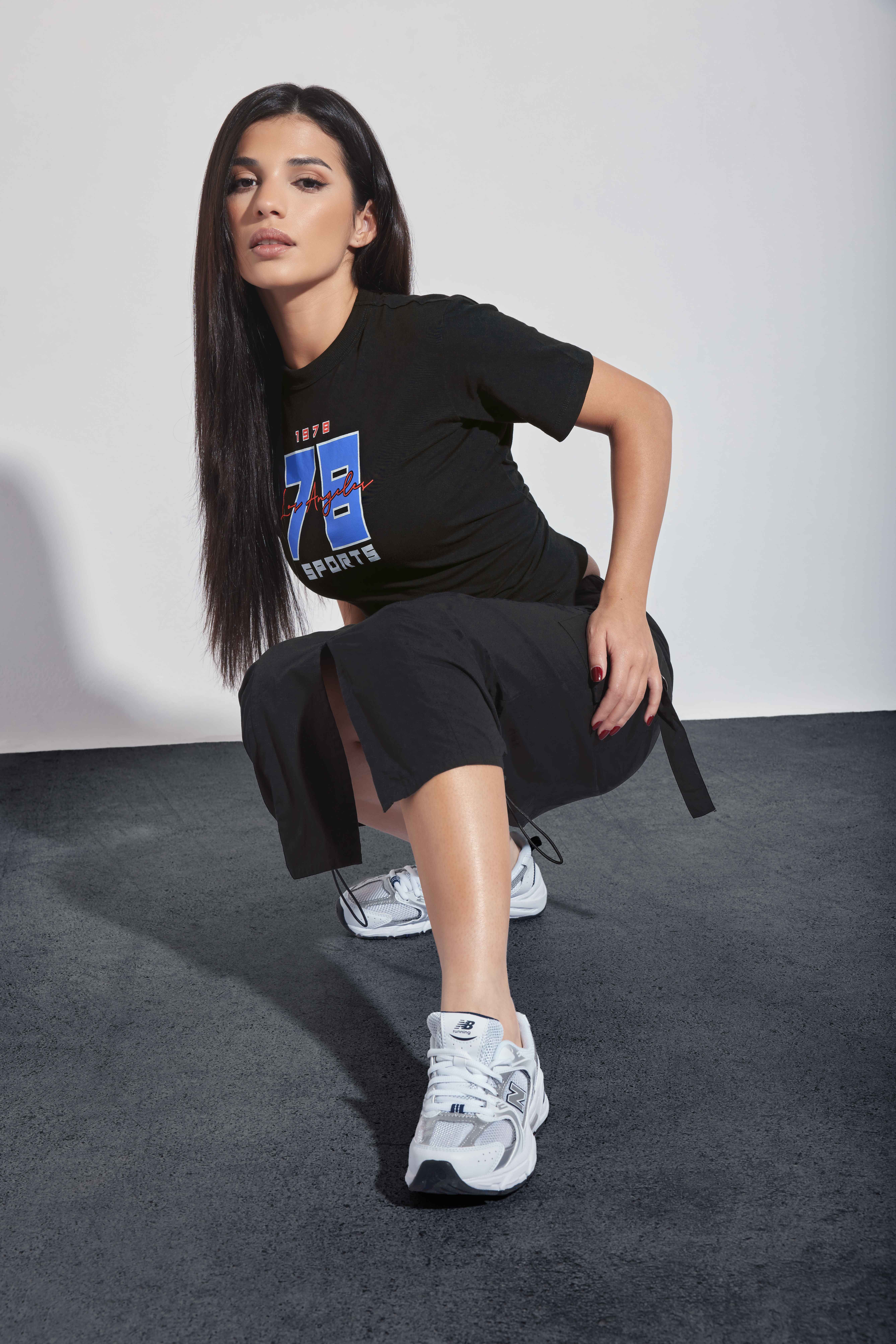 PixieGirl Black '1978 Sports' Slogan T-Shirt | PixieGirl 1