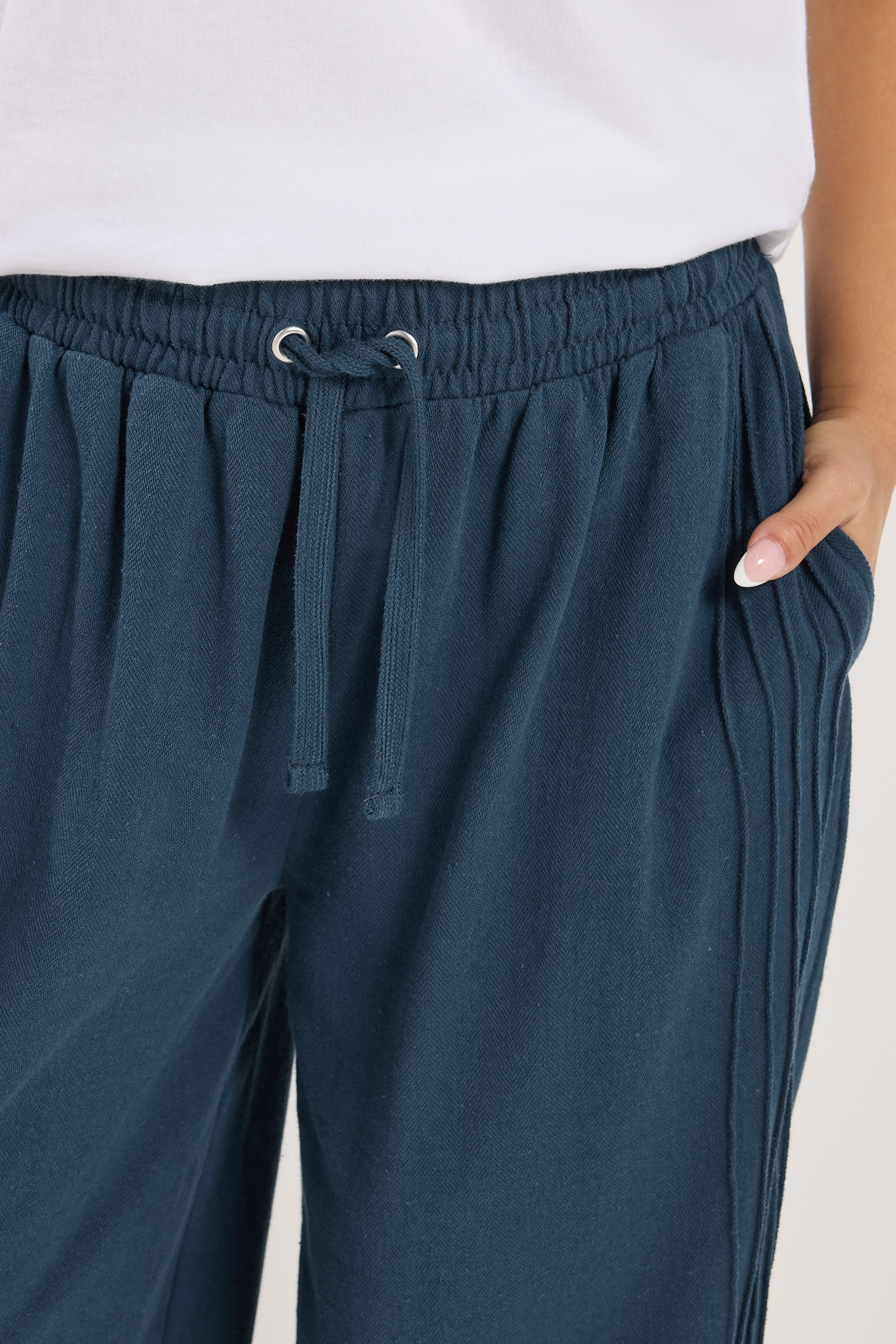 PixieGirl Petite Women's Dark Blue Balloon Trousers | PixieGirl 5