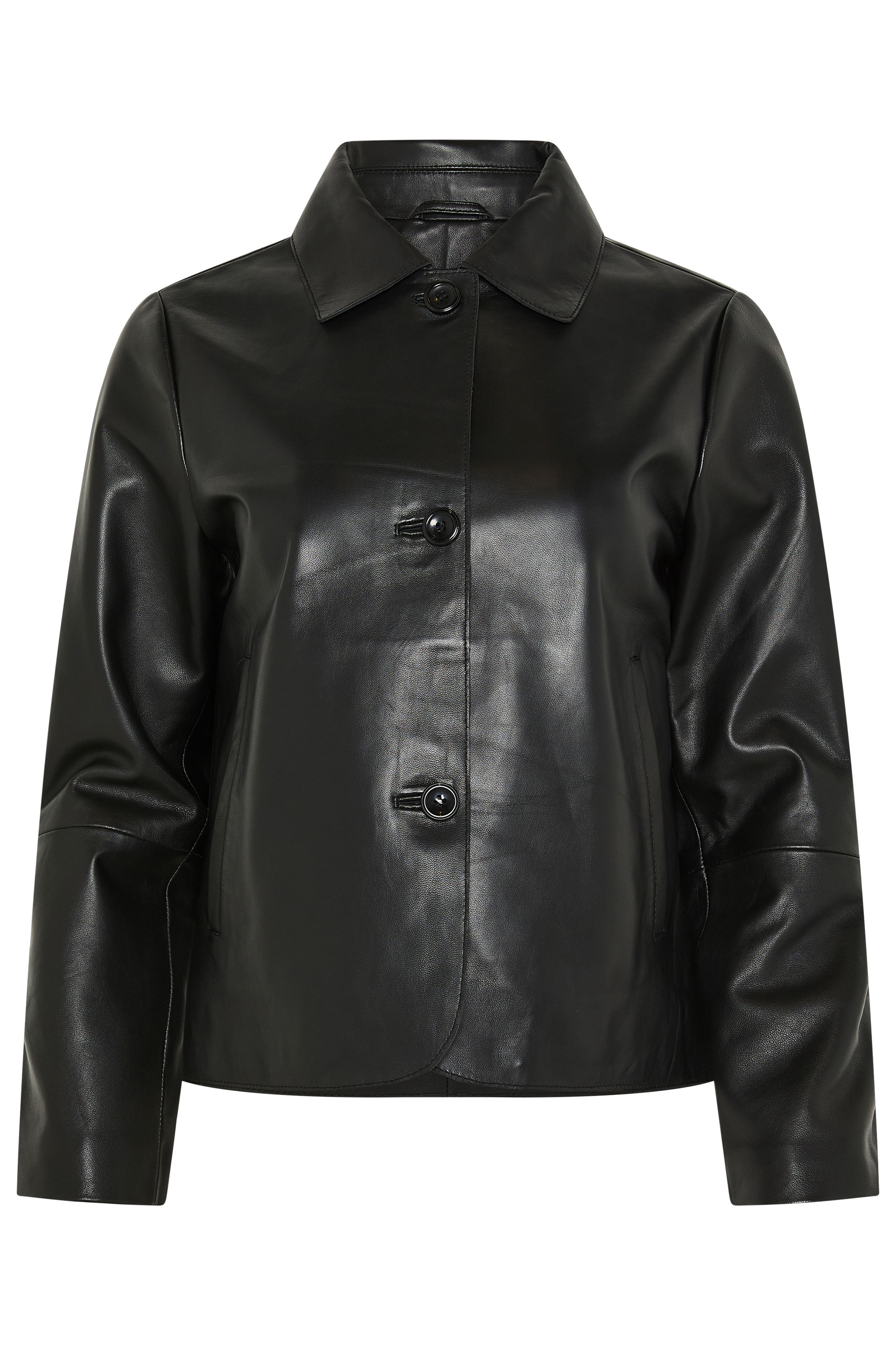 M&Co Black Leather Collard Jacket | M&Co 5