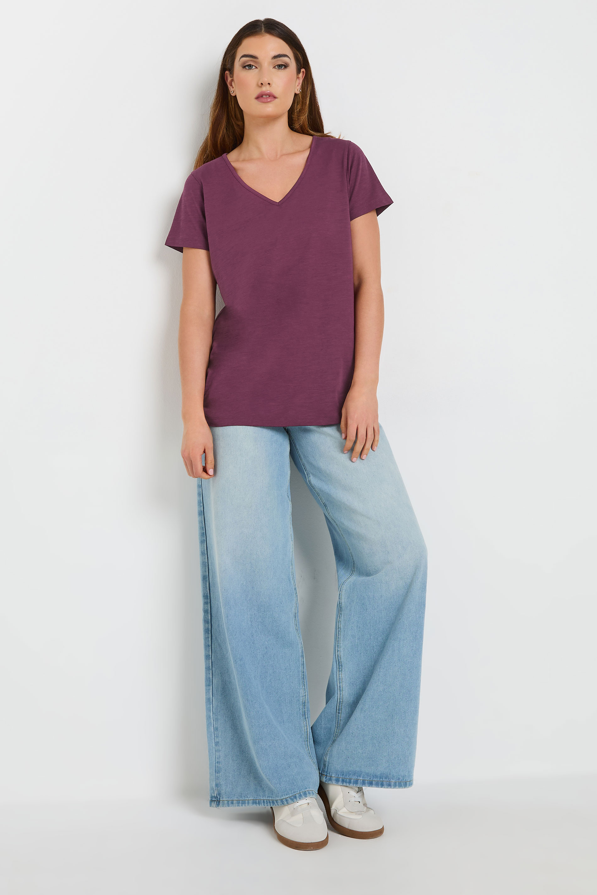 LTS Tall 2 PACK Green & Purple Cotton V-Neck T-Shirts | Long Tall Sally  4