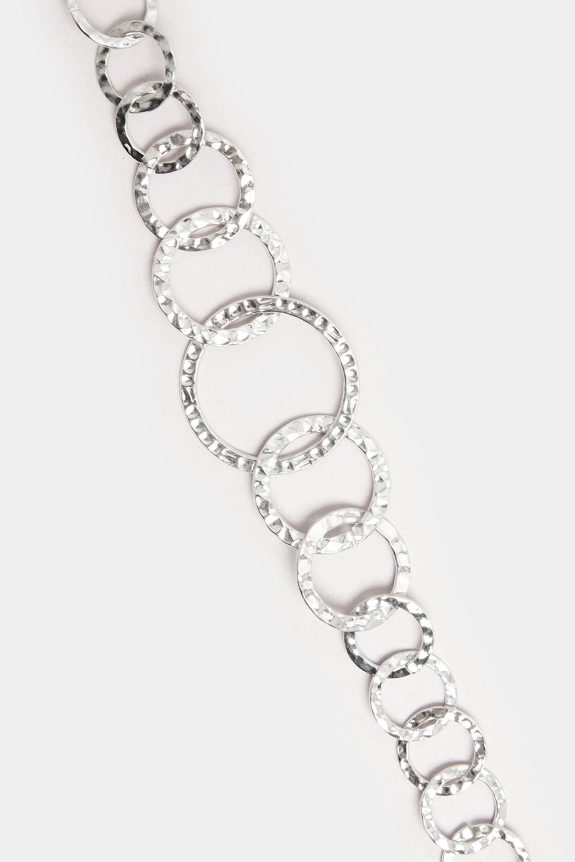 Silver Tone Hammered Ring Statement Necklace | Yours Clothing  2
