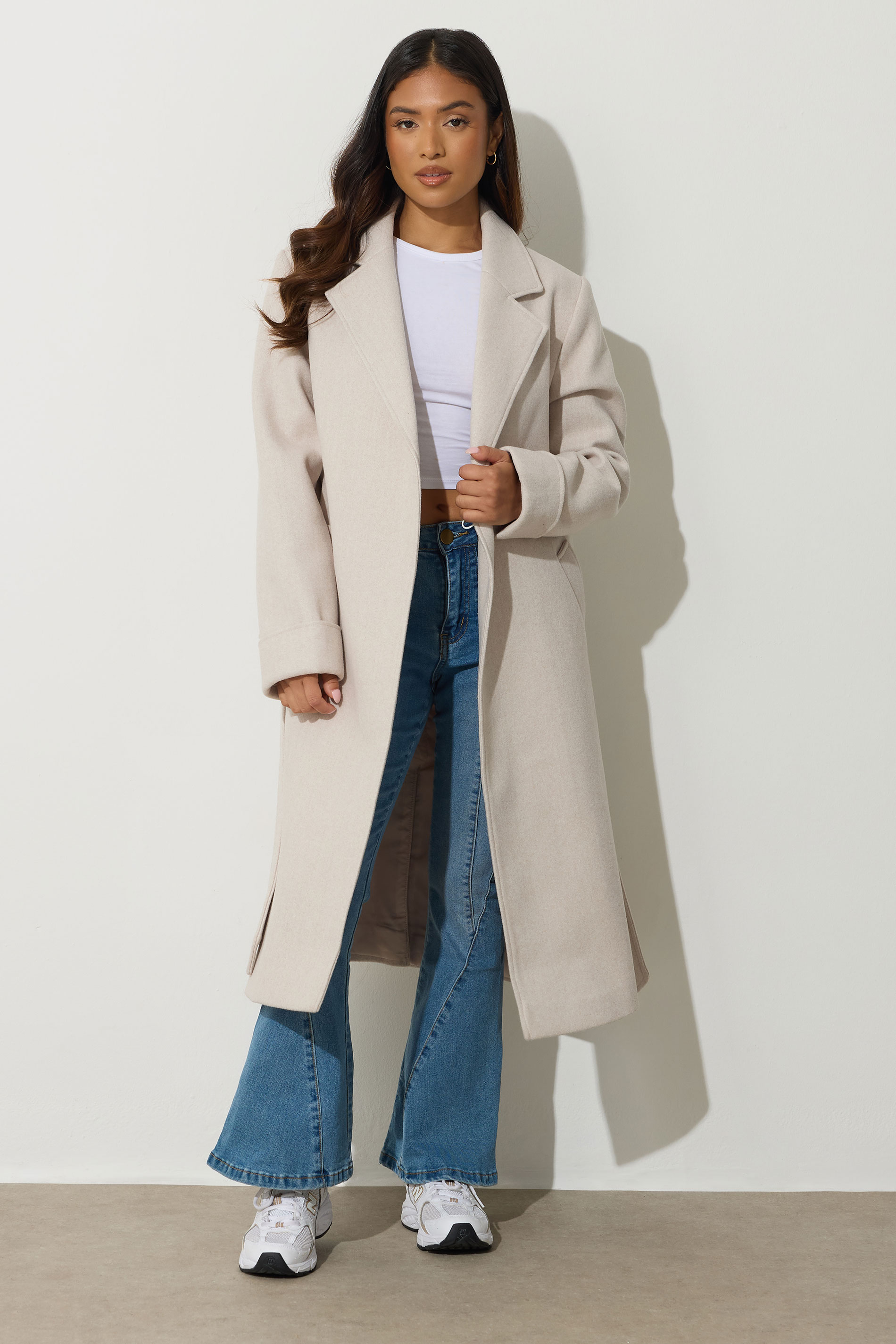PixieGirl Petite Women's Natural Brown Wrap Belt Coat | PixieGirl 2