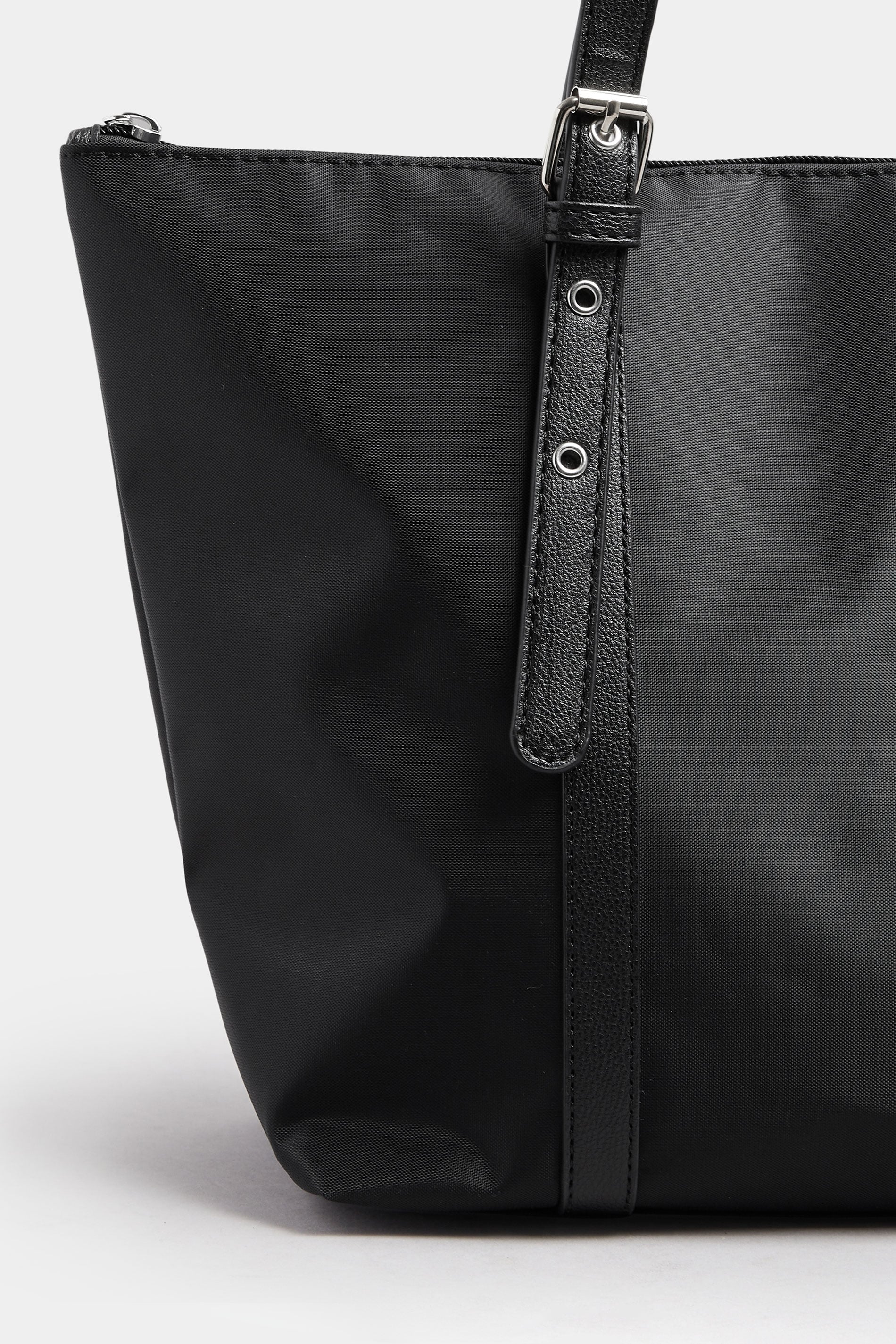 Black Buckle Strap Tote Bag | Yours Clothing 4