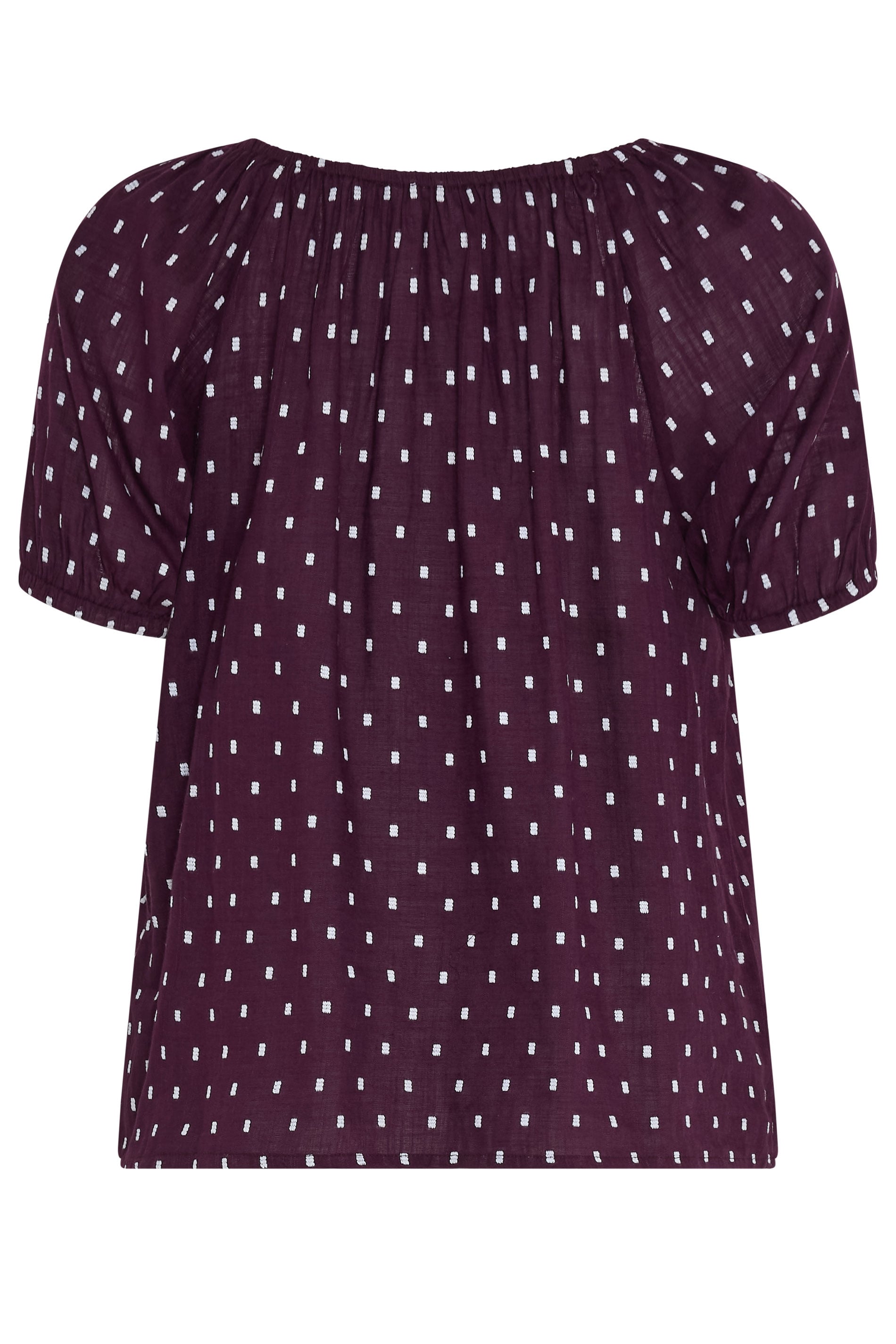 M&Co Berry Purple Dobby Button Up Cotton Blouse | M&Co 2
