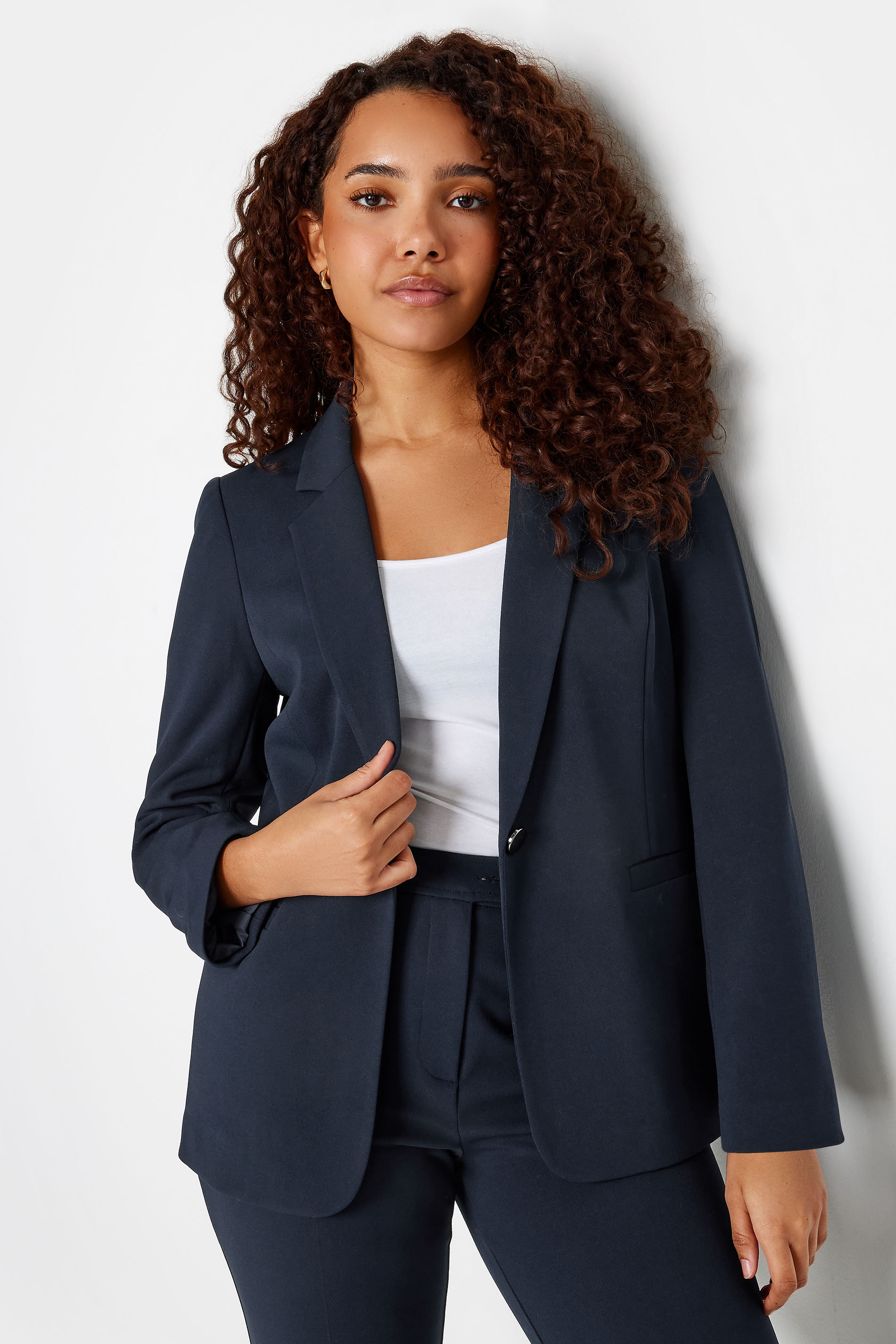 M&Co Navy Blue Tailored Blazer | M&Co 1