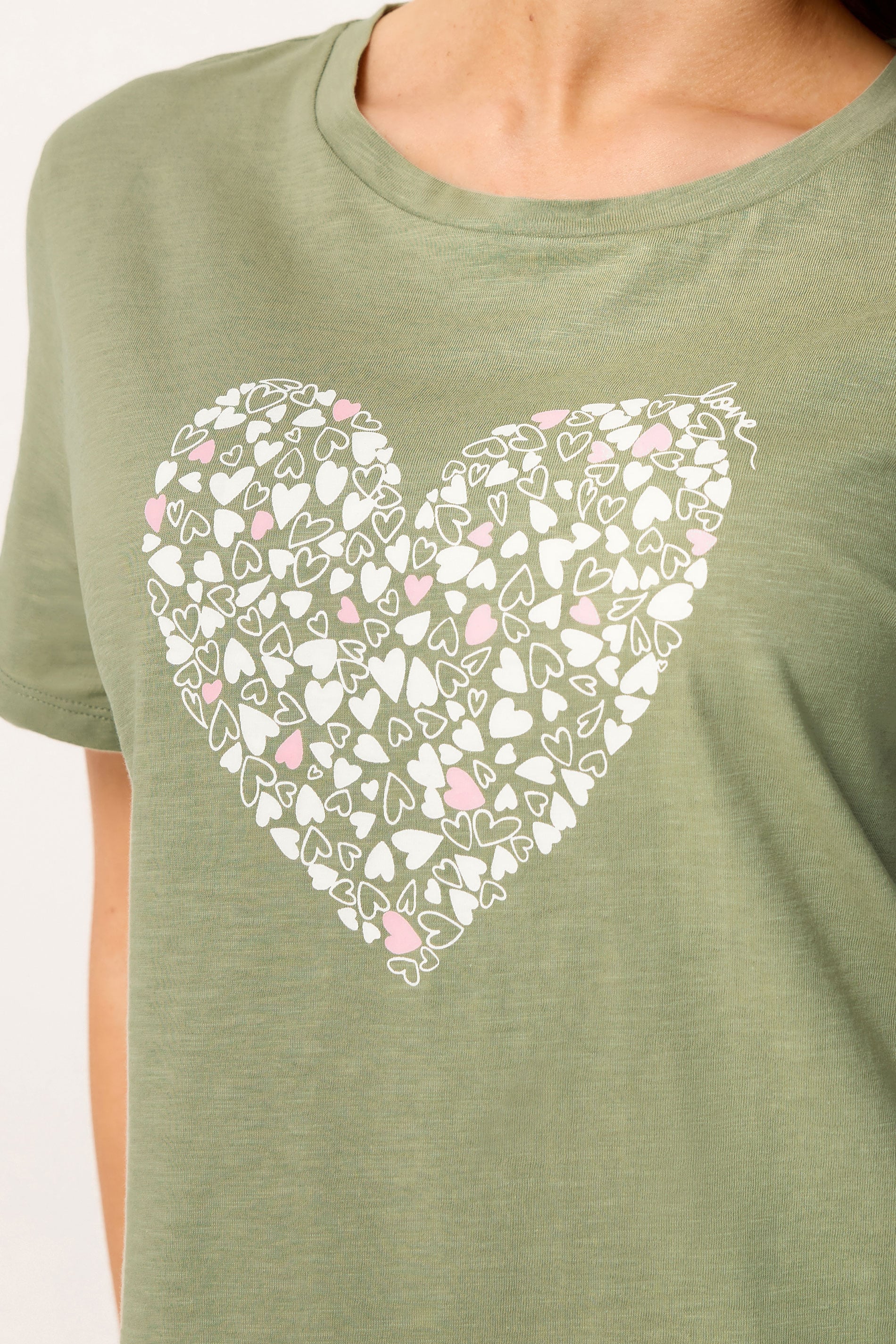 M&Co Green Heart Print Cotton T-Shirt | M&Co 4