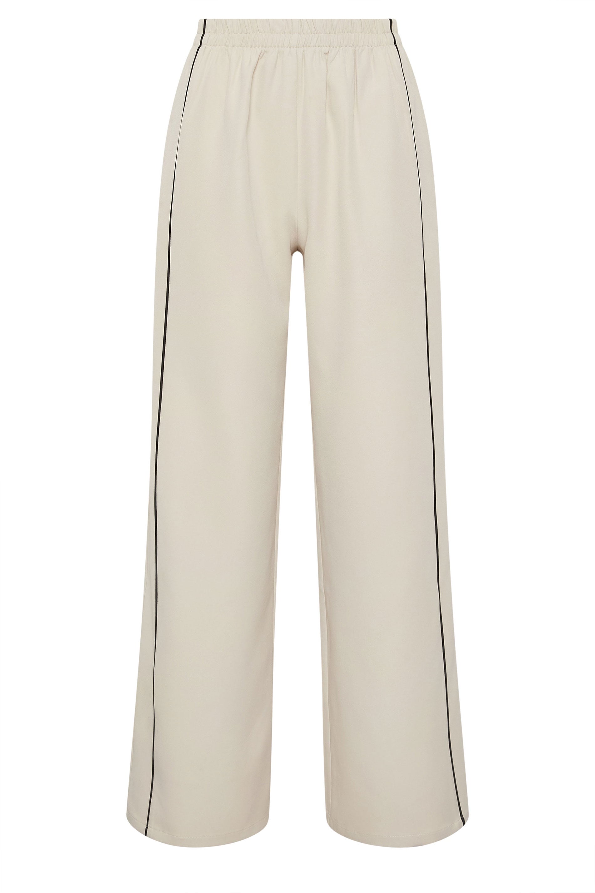 LTS Tall Women's Ivory White Piped Wide Leg Trousers | Long Tall Sally 5
