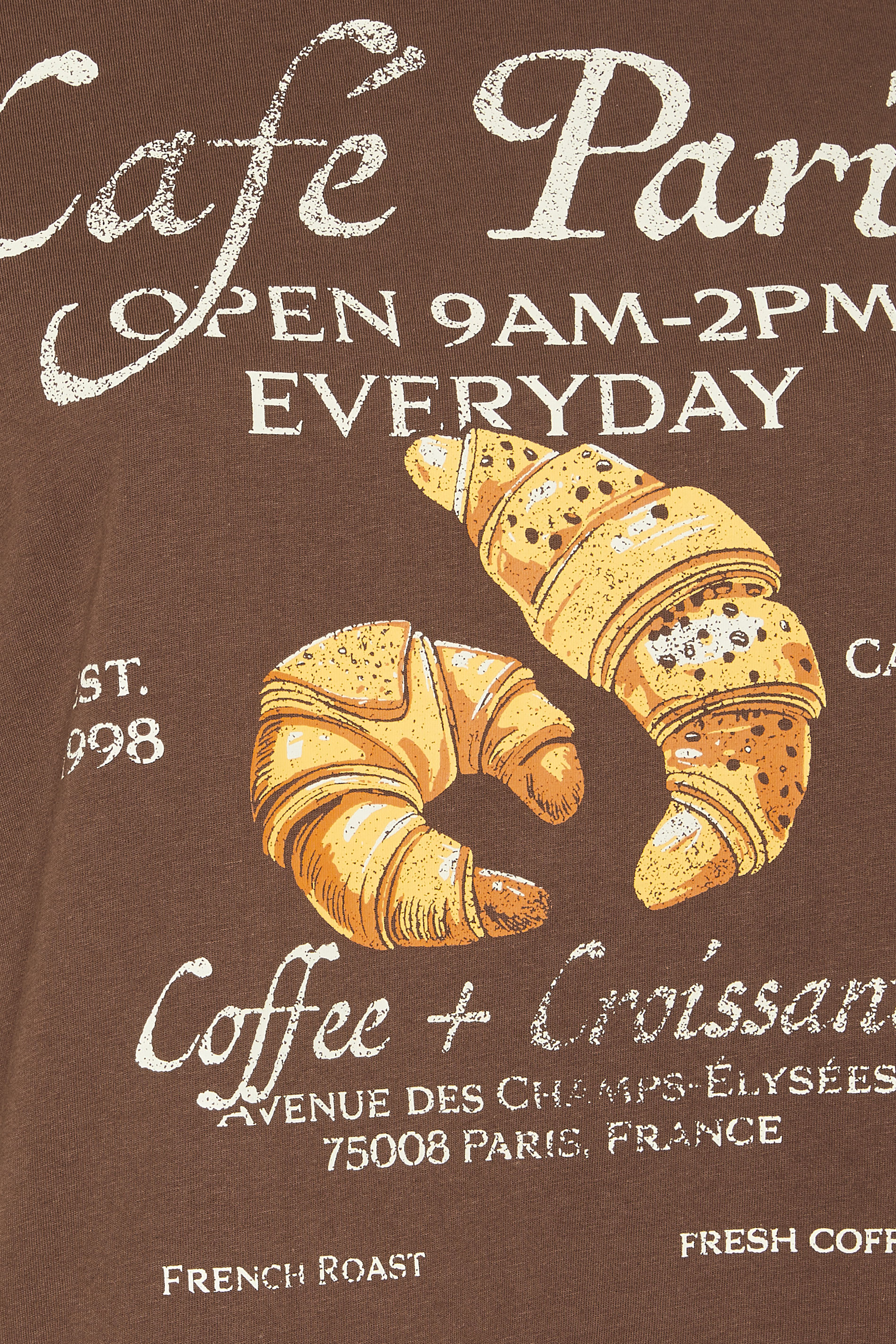 LIMITED COLLECTION Plus Size Chocolate Brown 'Café Paris' Slogan T-Shirt | Yours Clothing 7