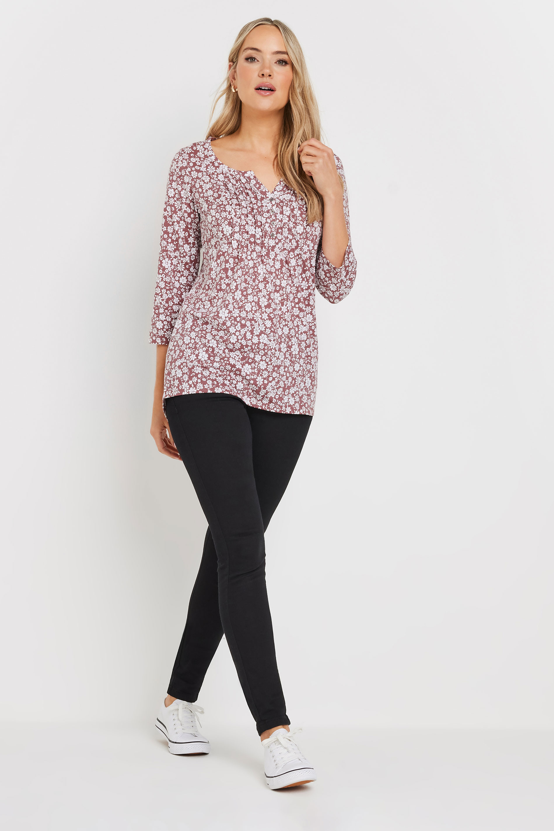 LTS Tall 2 PACK Blush Pink & Blue Cotton Henley Tops | Long Tall Sally 4