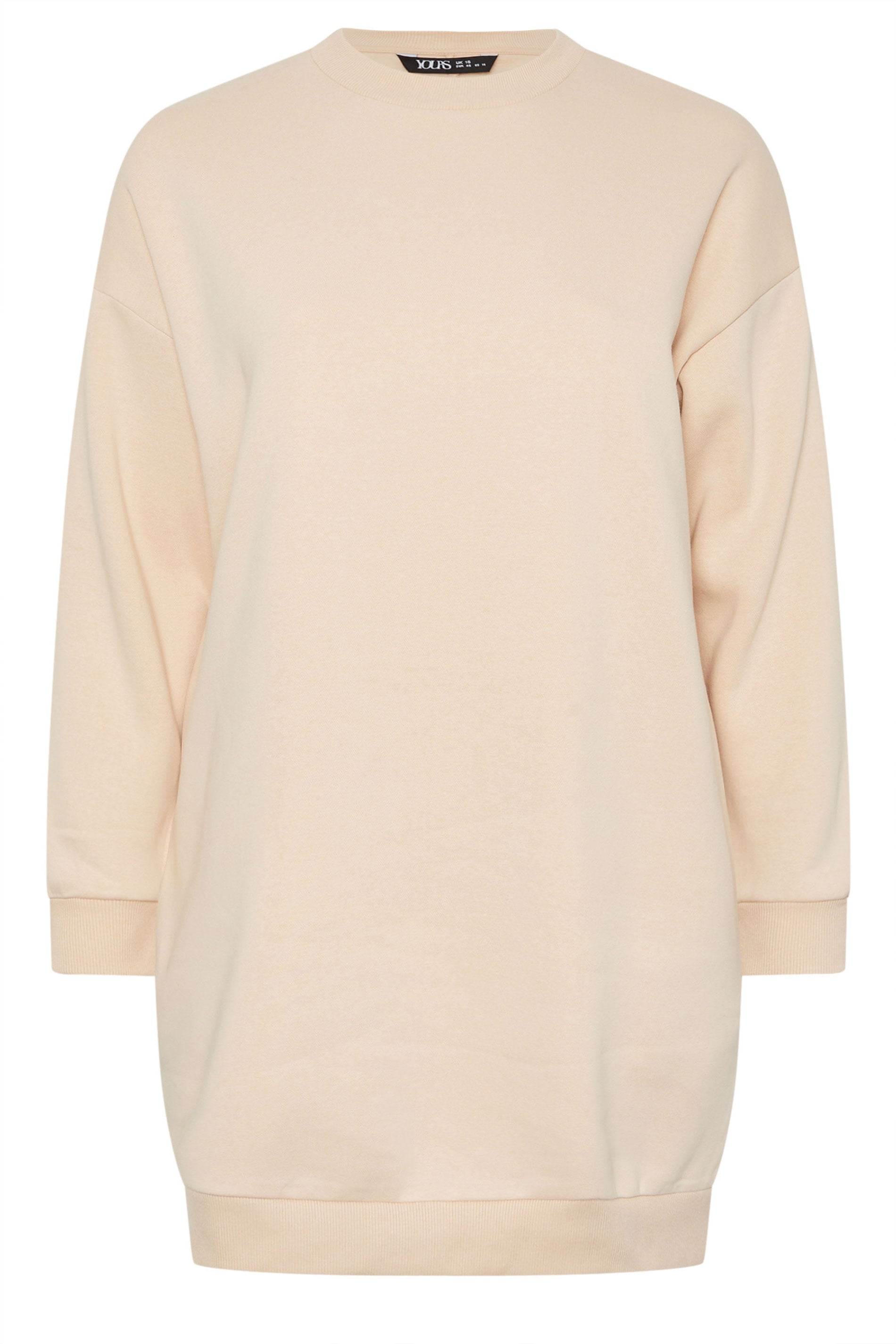 YOURS Plus Size Natural Brown Sweatshirt Dress | Yours Clothing 5