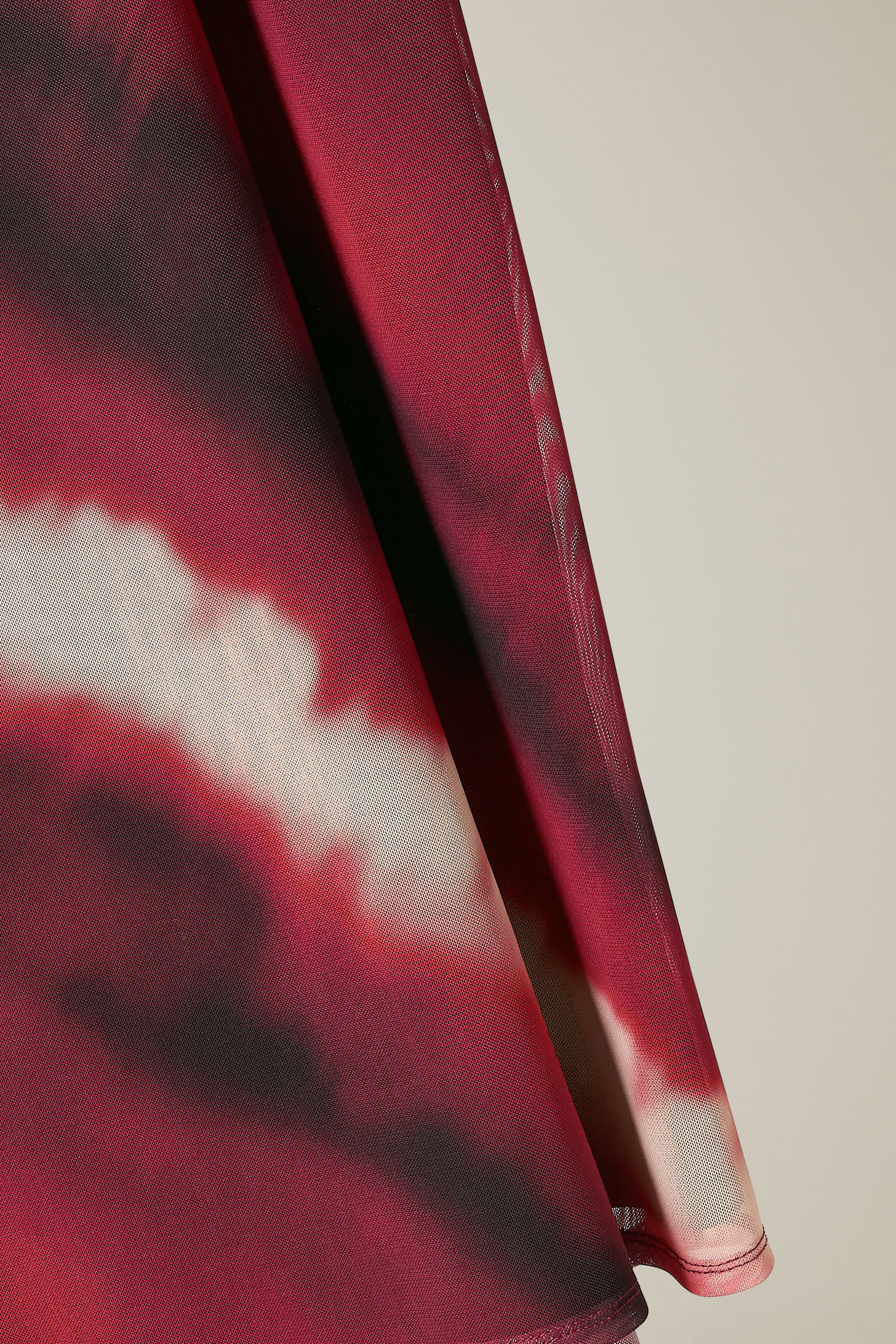 EVANS Plus Size Burgundy Red Abstract Print Mesh Midi Skirt | Evans  6