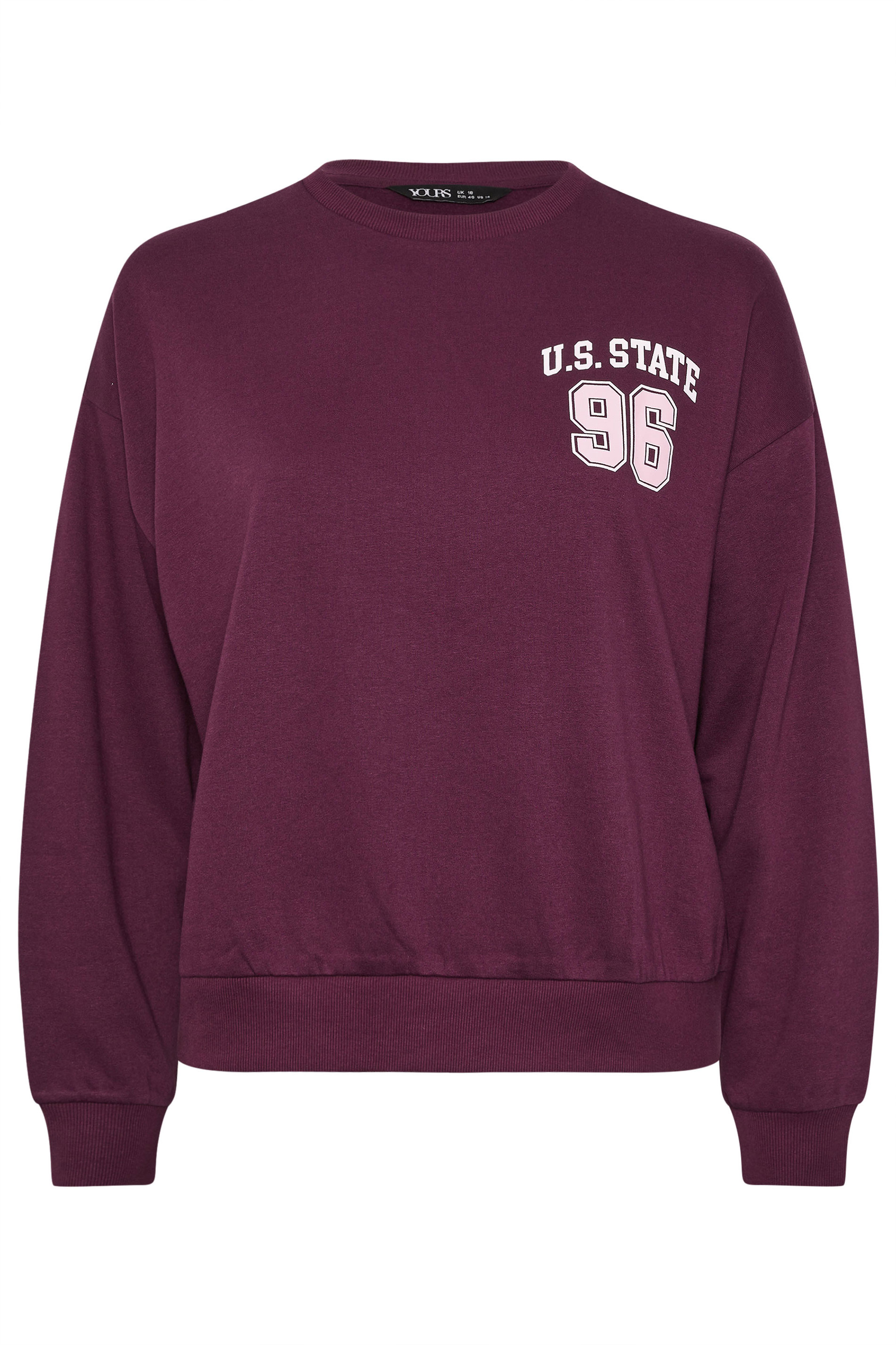 YOURS Plus Size 'Illinois' Red Back Print Sweatshirt | Yours Clothing 6