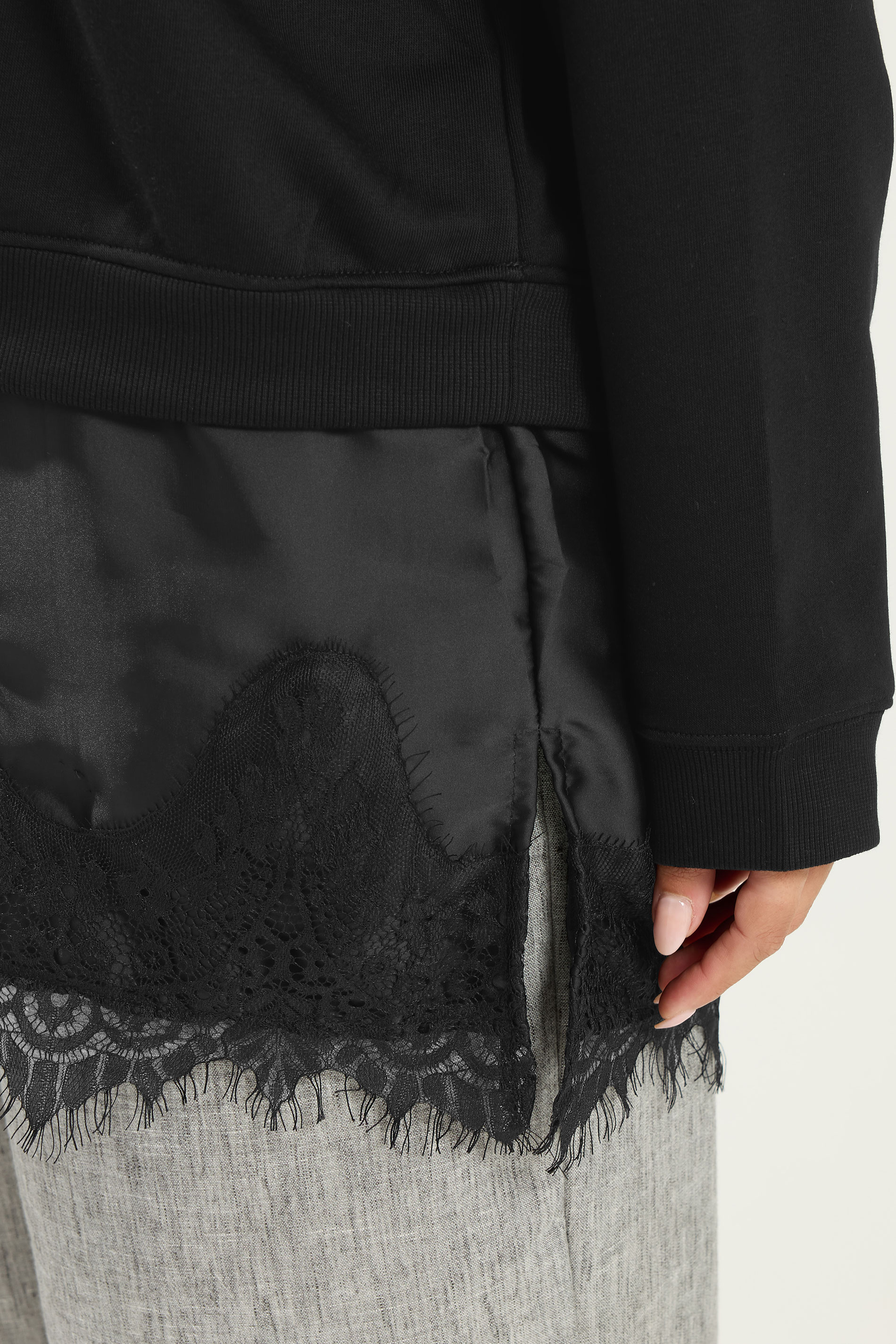 YOURS Plus Size Black Lace 2-In-1 Jumper | Yours Clothing 4