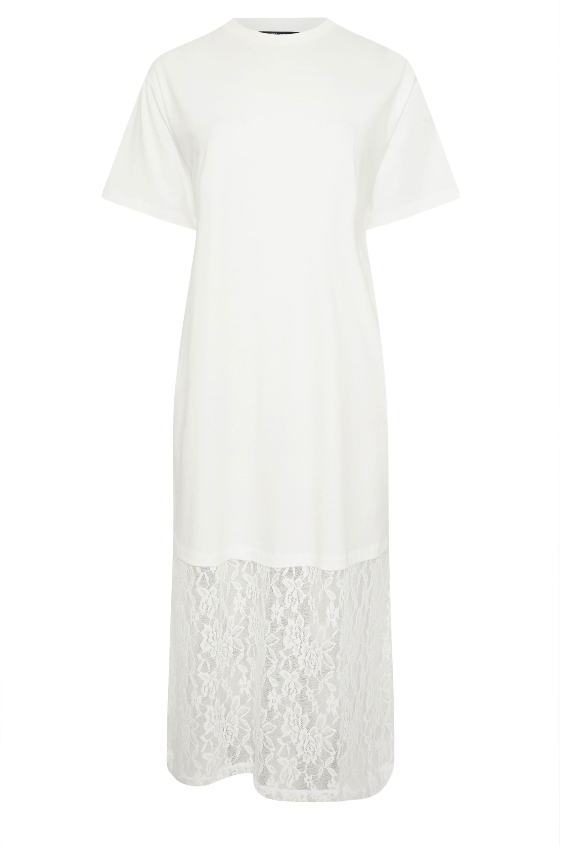 LIMITED COLLECTION Plus Size White Lace Trim Dress | Yours Clothing 5