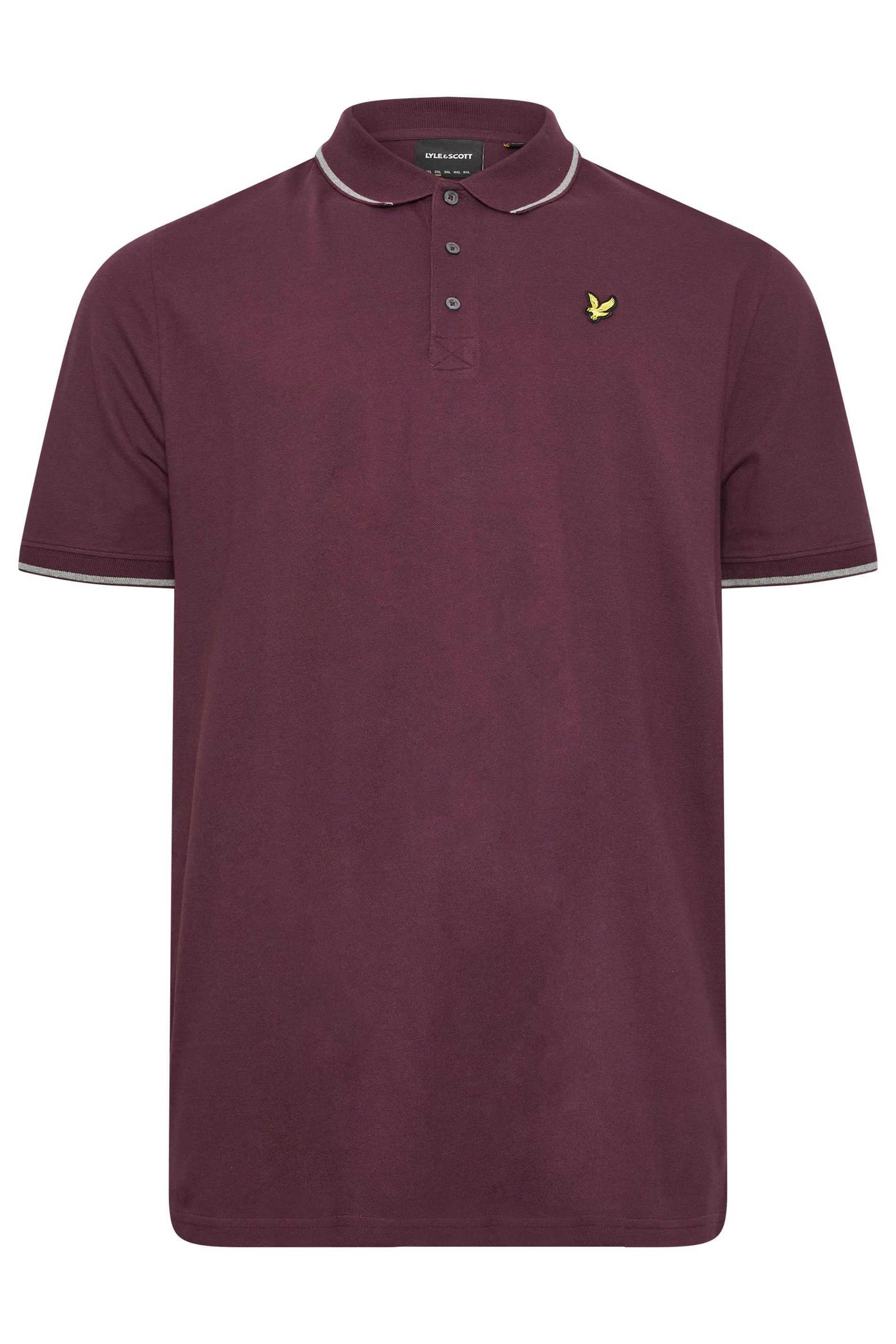 LYLE & SCOTT Big & Tall Burgundy Red Tipped Polo Shirt | BadRhino 1