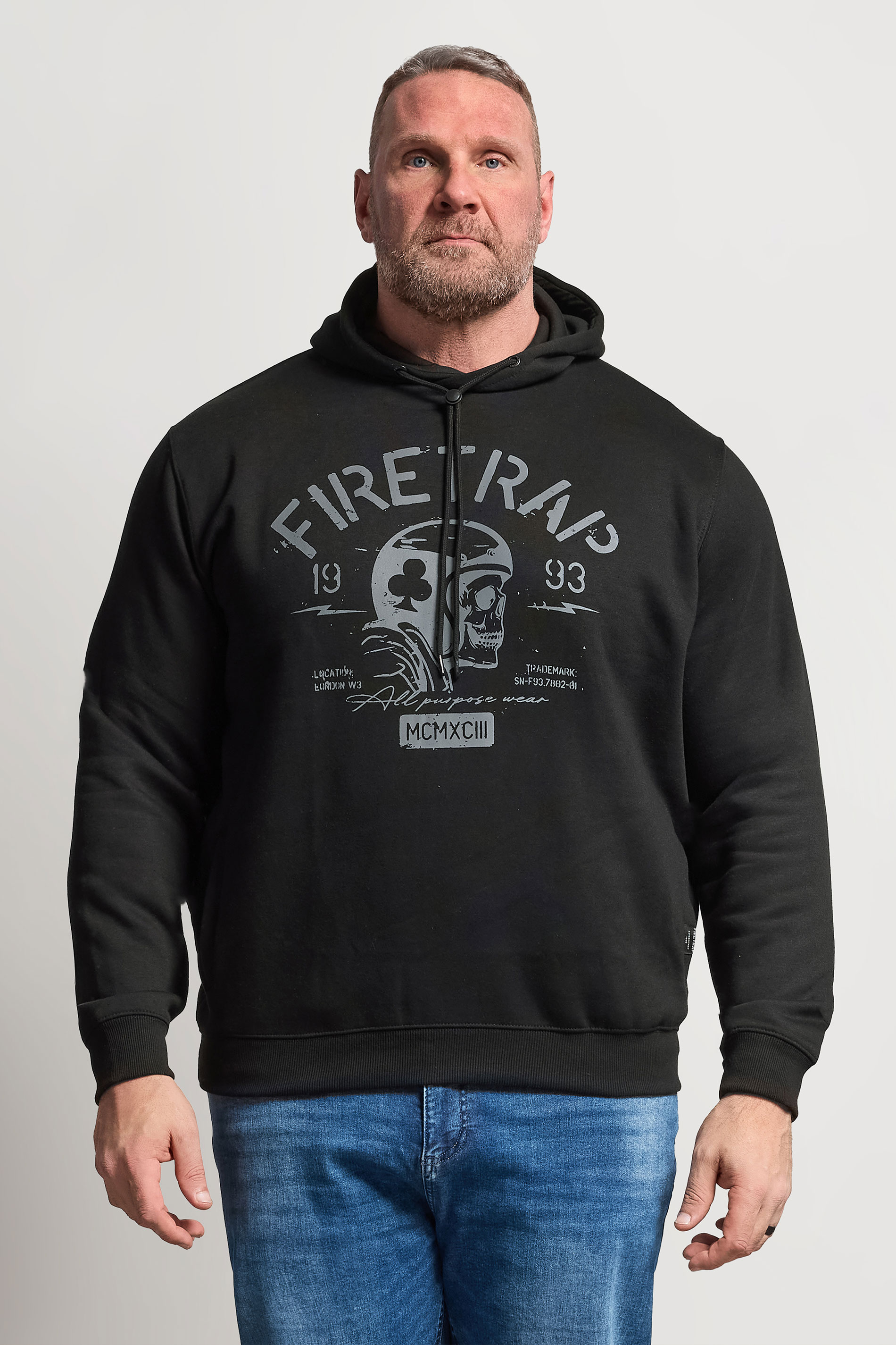 FIRETRAP Big & Tall Navy Blue Hoodie | BadRhino 3