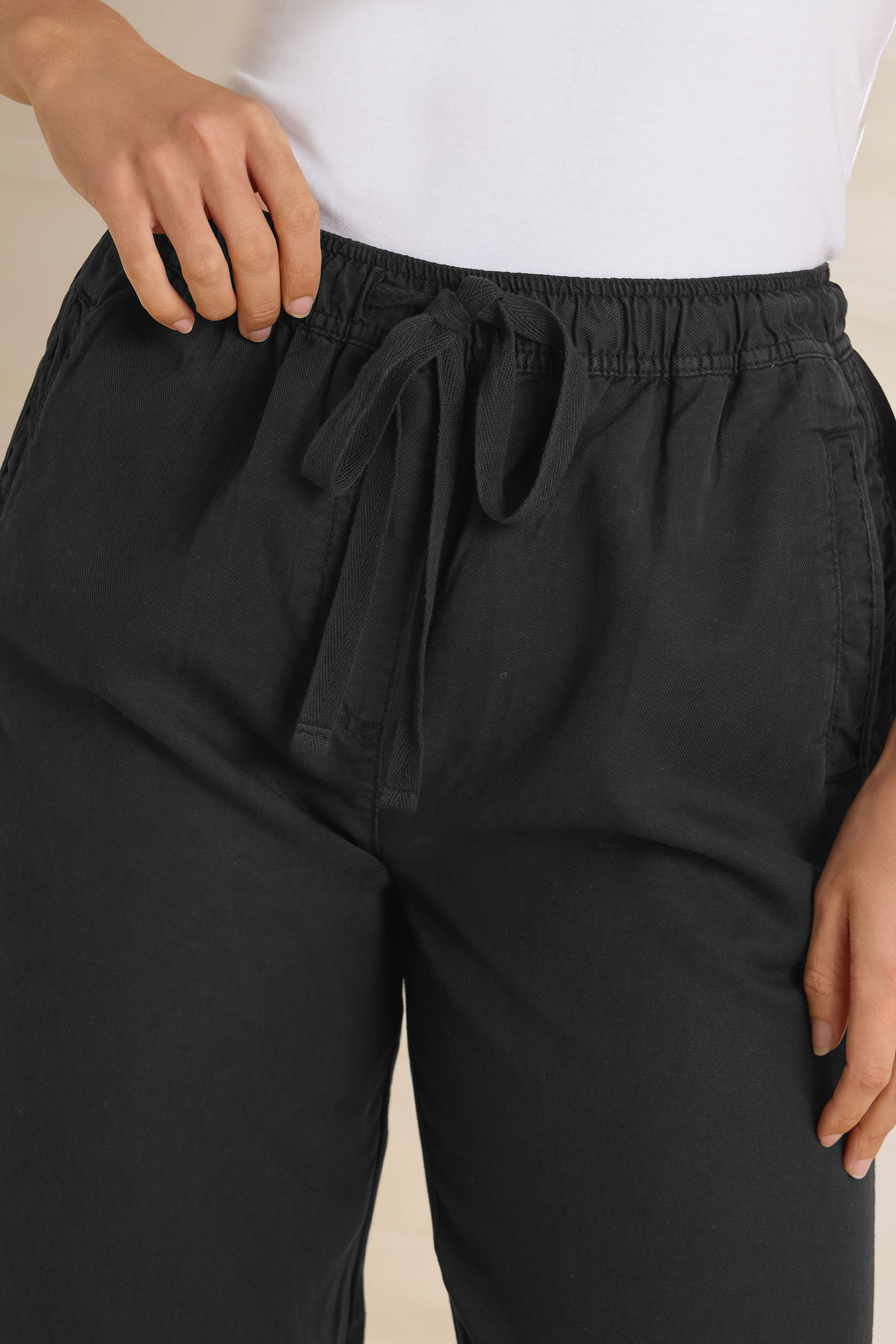 LTS Tall Black Lyocell Blend Joggers | Long Tall Sally 4