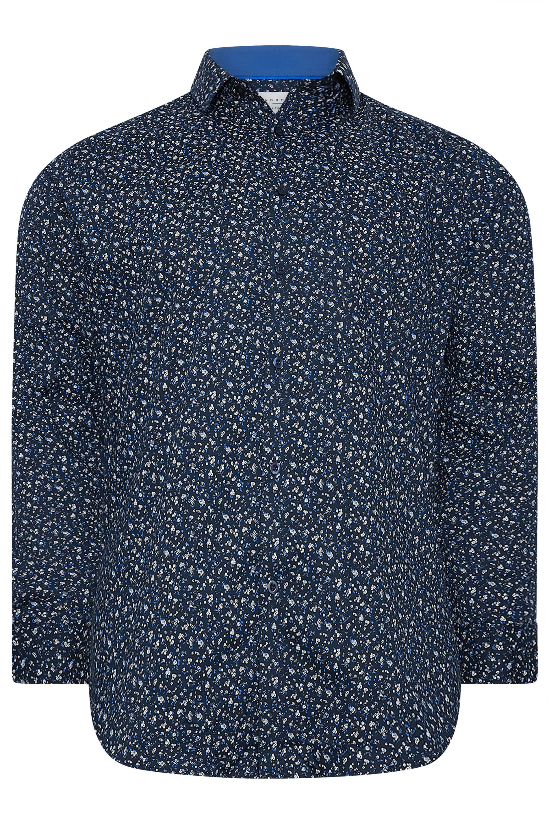 BadRhino Tailoring Big & Tall Navy Blue Micro Floral Print Formal Shirt | BadRhino 7