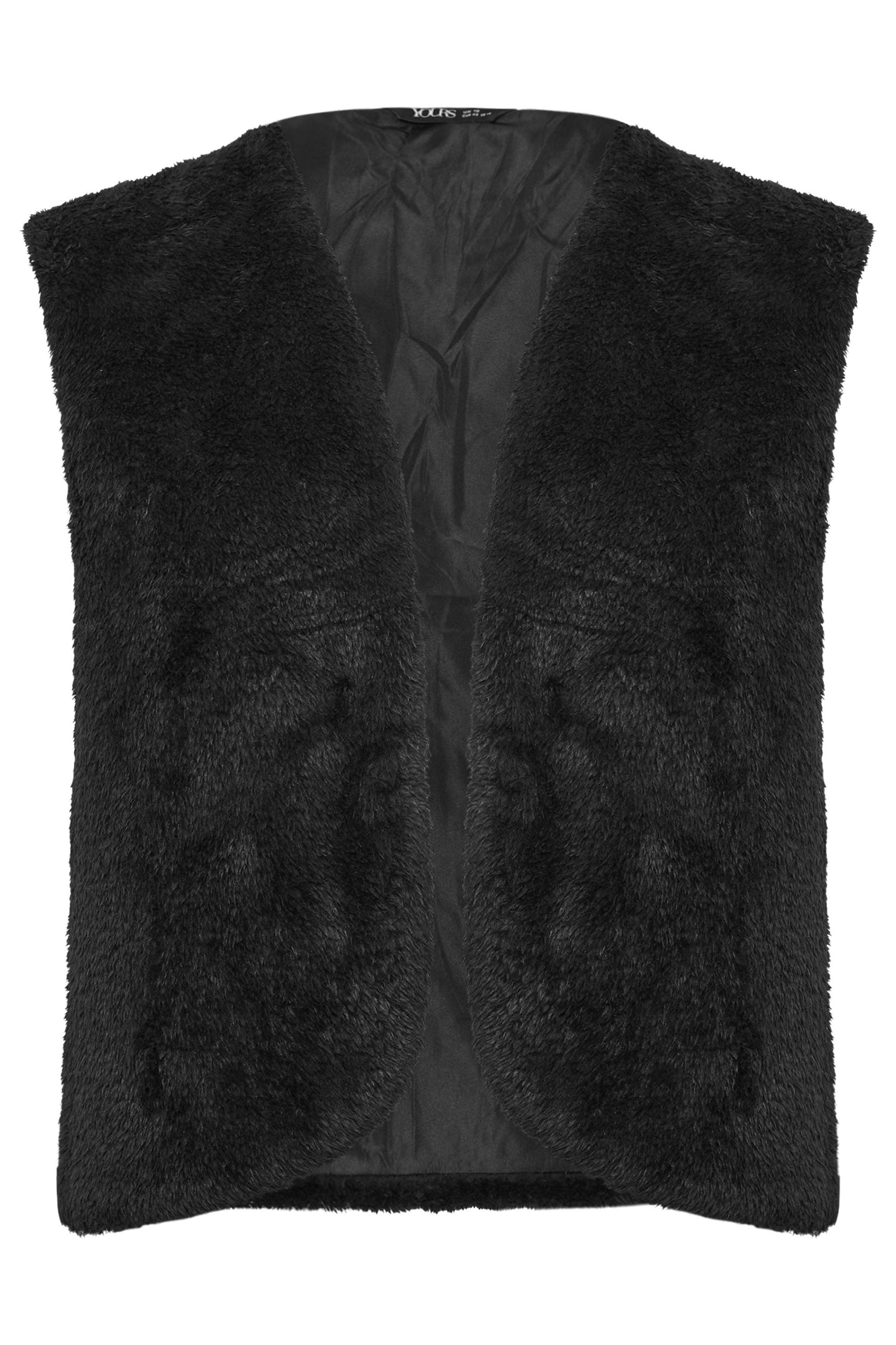 YOURS Plus Size Black Fleece Gilet | Yours Clothing 5