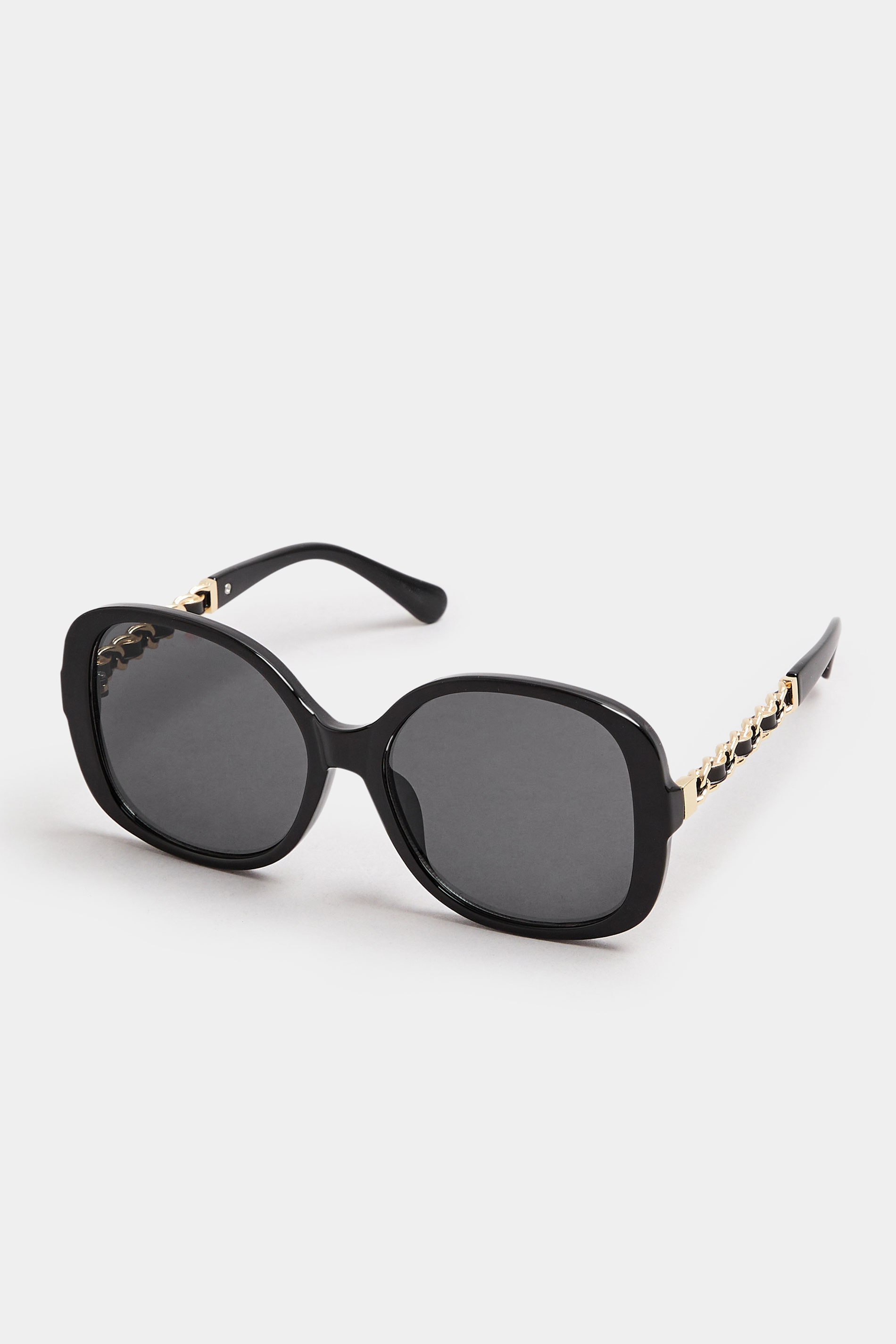 Black Chain Oversized Sunglasses | Yours Clothing 3