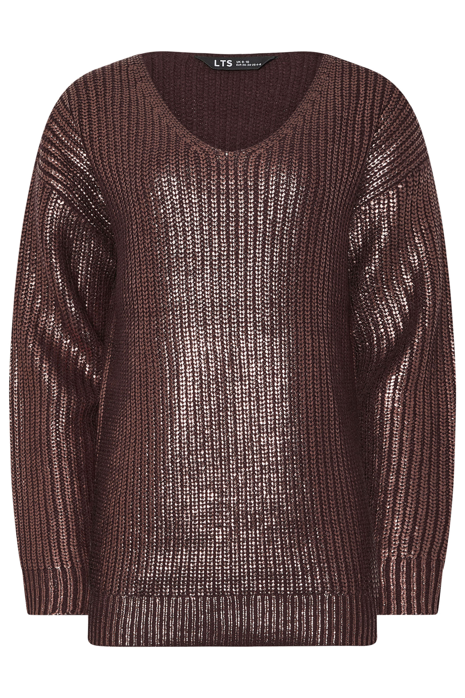 LTS Tall Women's Chocolate Brown Foil Jumper | Long Tall Sally 5