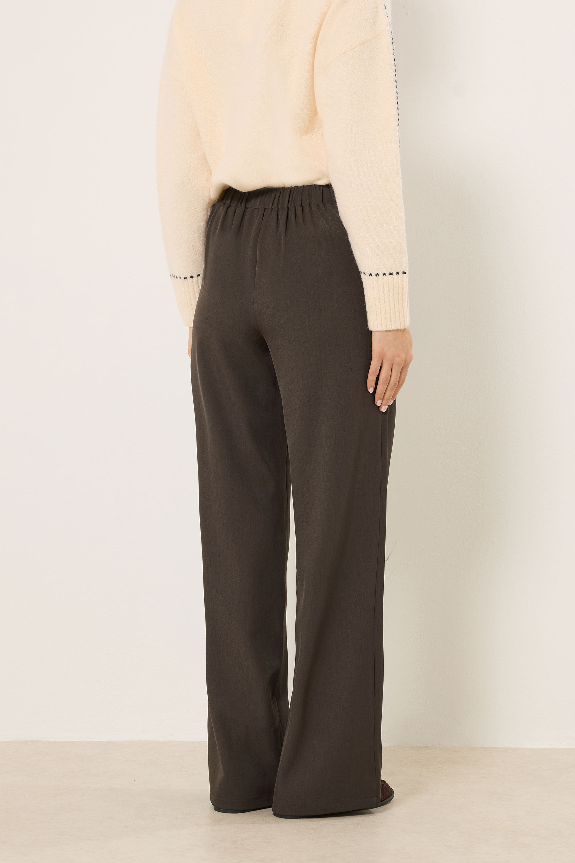 LTS Tall Women's Chocolate Brown Buckle Wide Leg Trousers | Long Tall Sally 2