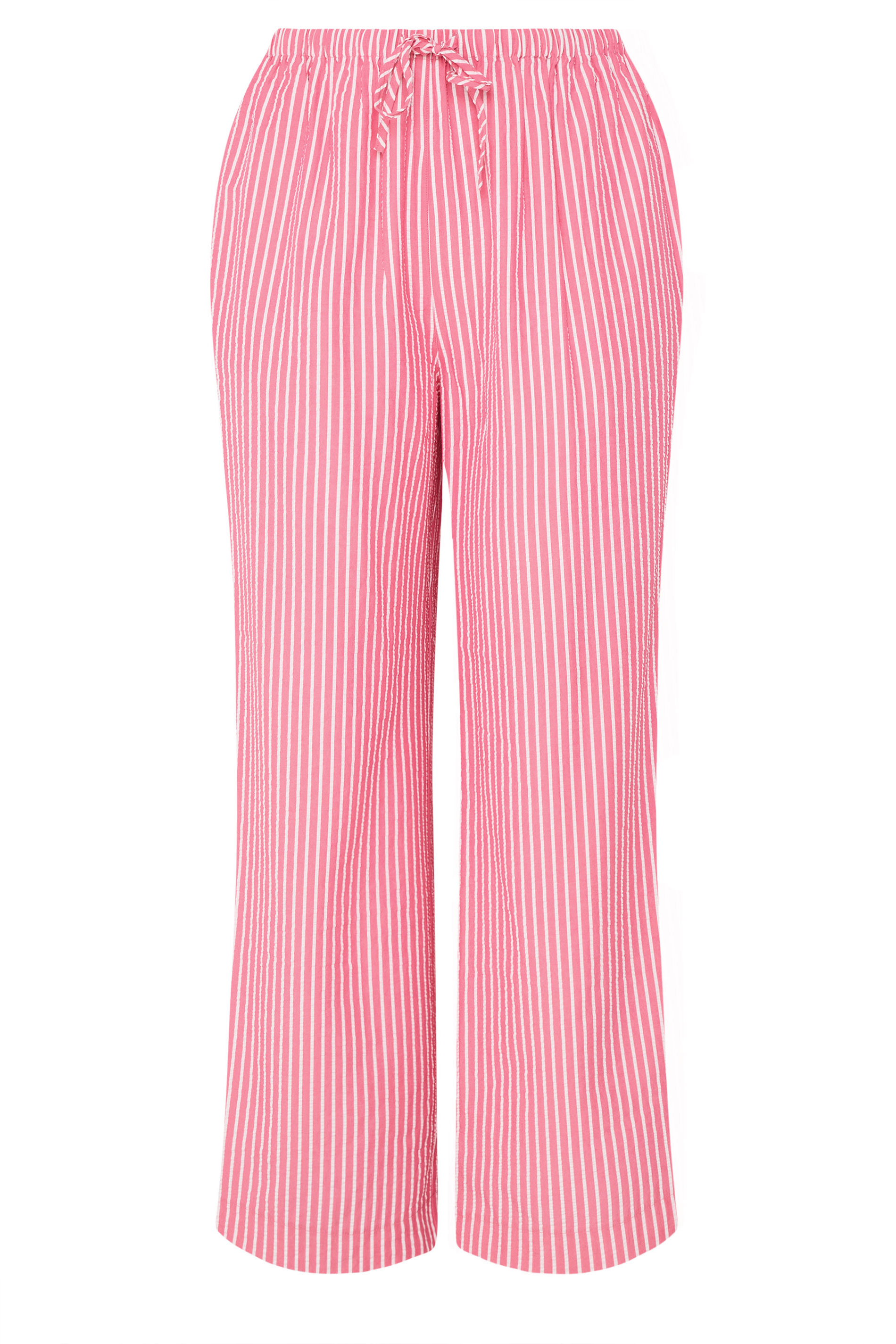 YOURS Plus Size Pink Stripe Trousers | Yours Clothing 6