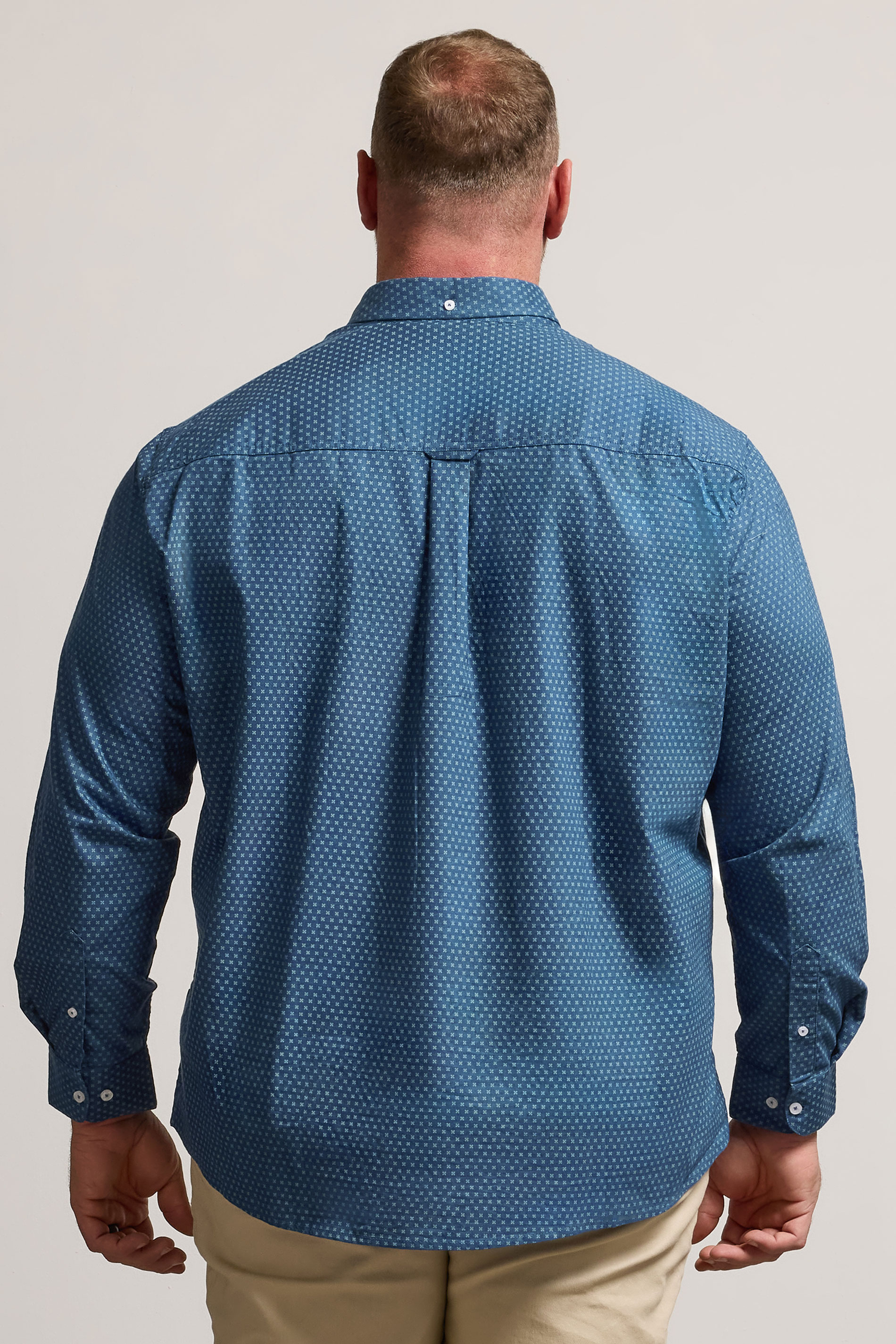BadRhino Big & Tall Blue Geometric Print Party Shirt | BadRhino 2