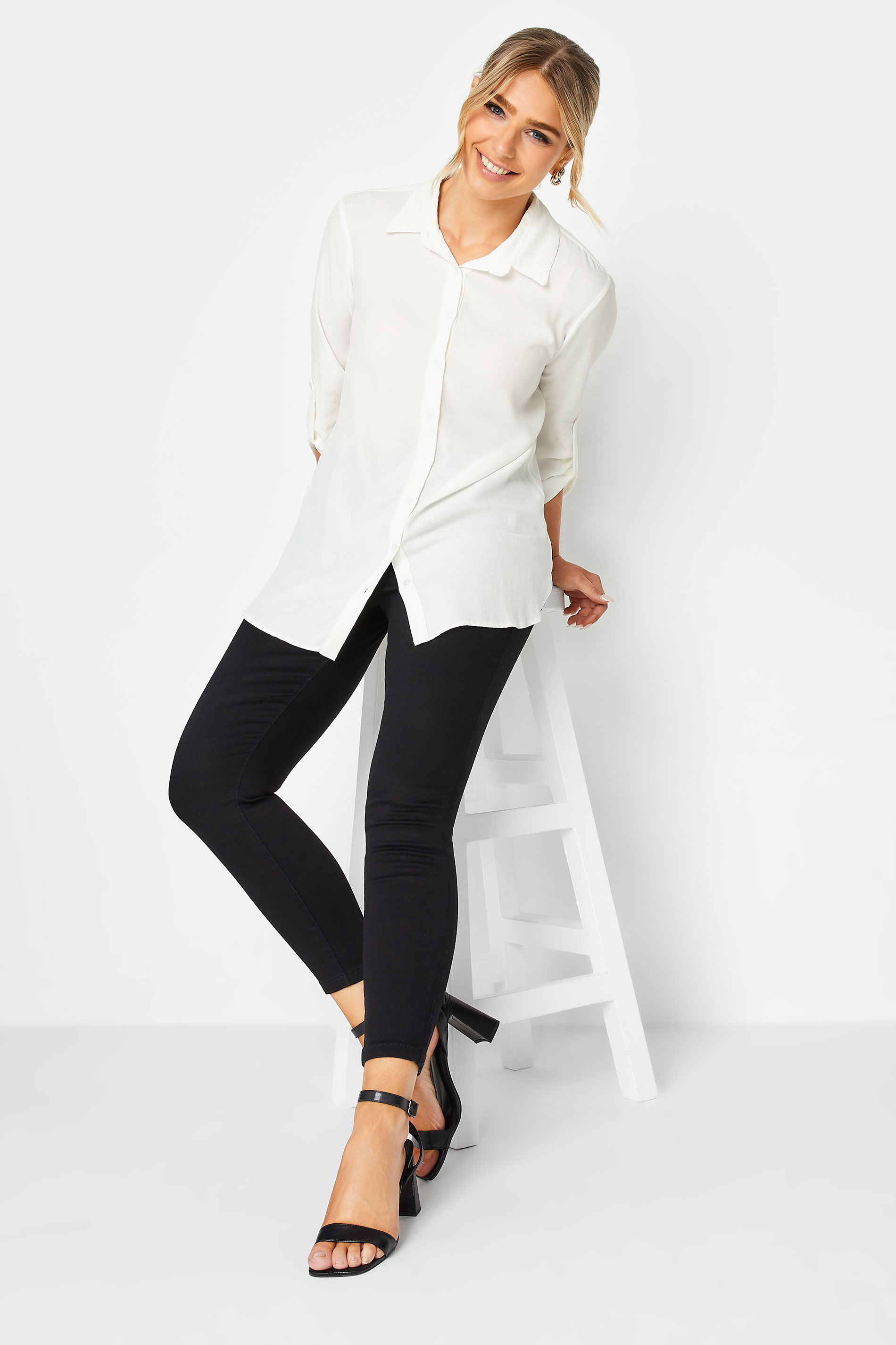 M&Co White Tab Sleeve Shirt | M&Co 2