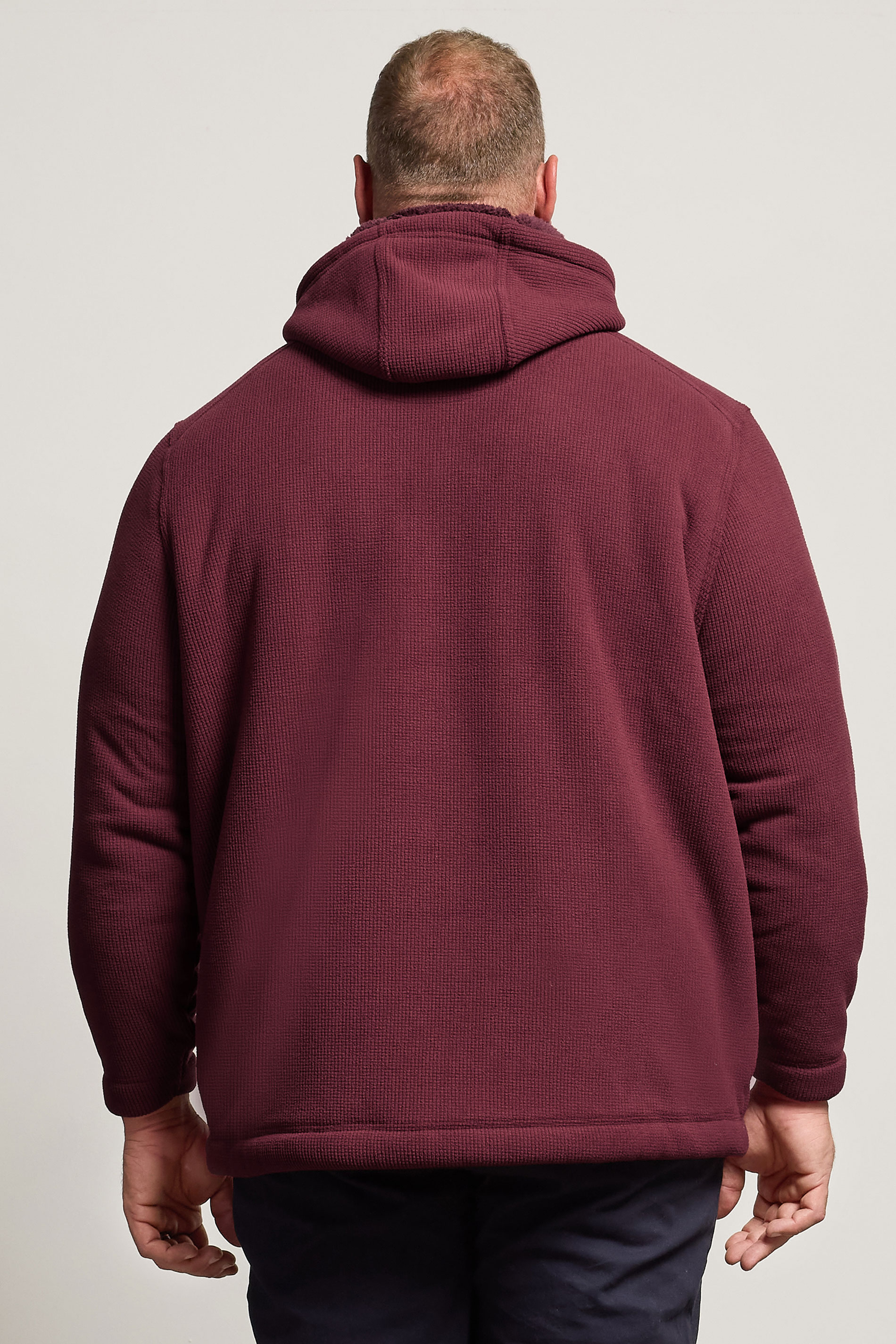 BadRhino Big & Tall Burgundy Borg Lined Fleece | BadRhino 2