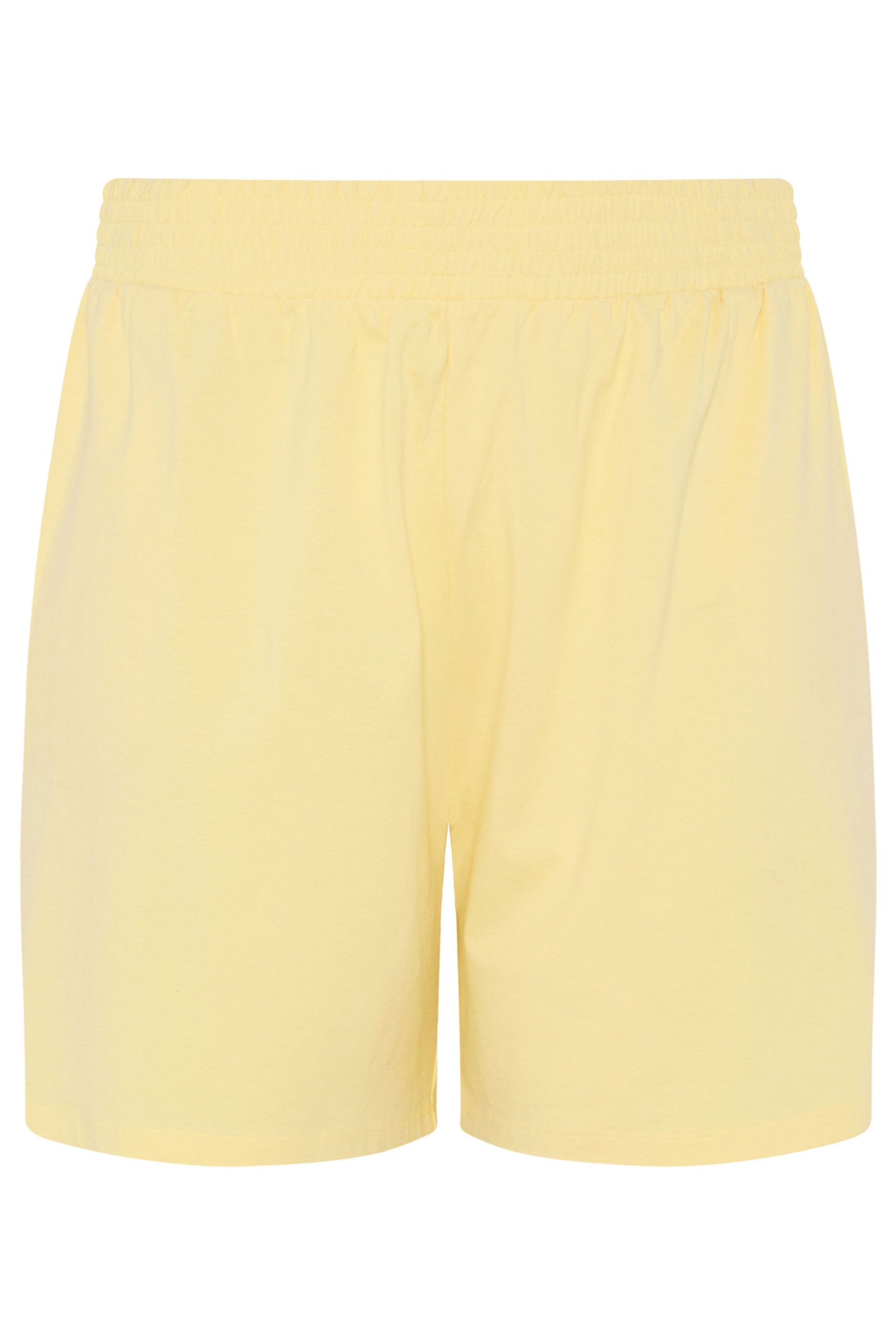YOURS Plus Size Yellow Shirred Shorts | Yours Clothing 7