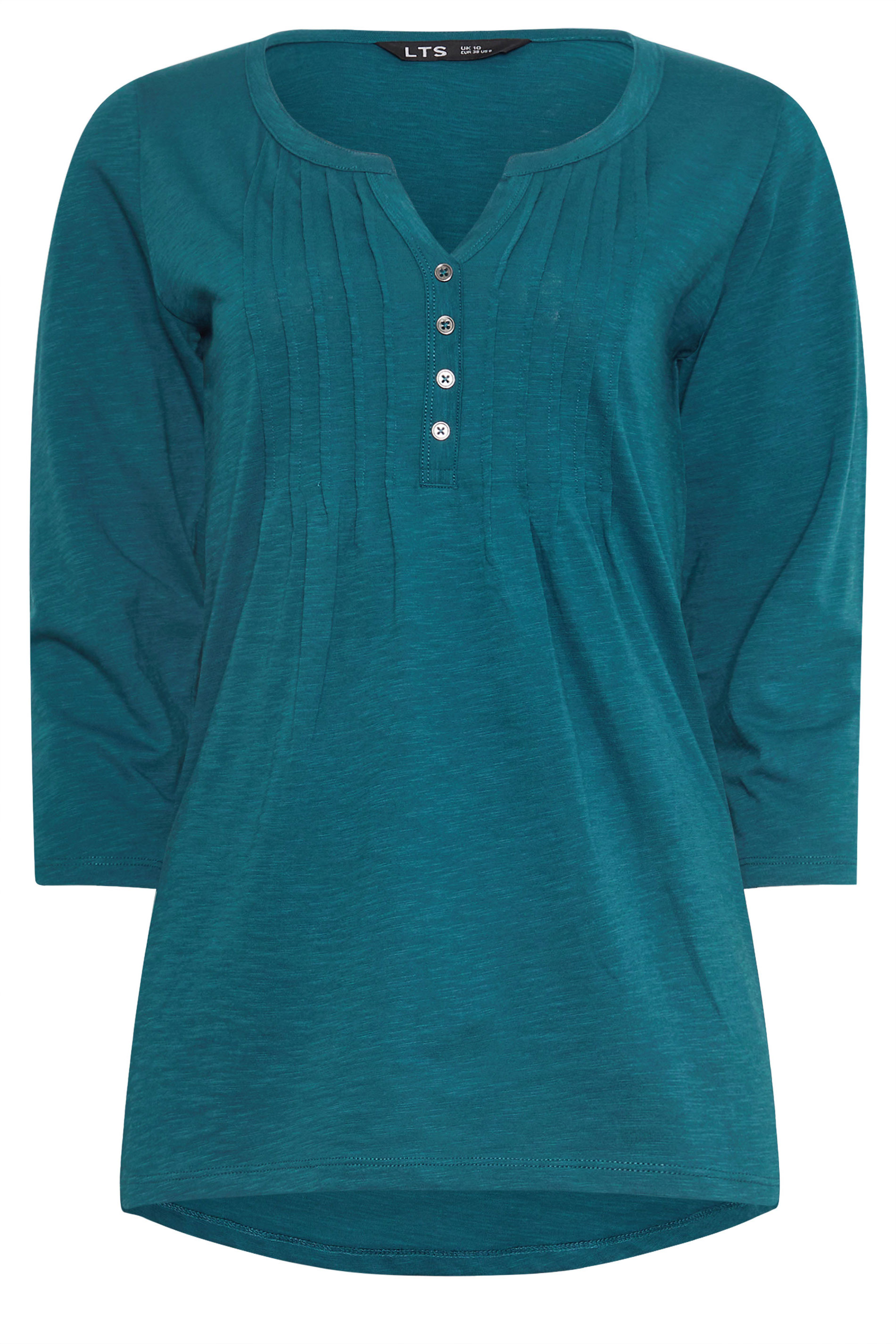 LTS Tall 2 PACK Purple & Teal Blue Cotton Henley Tops | Long Tall Sally 8