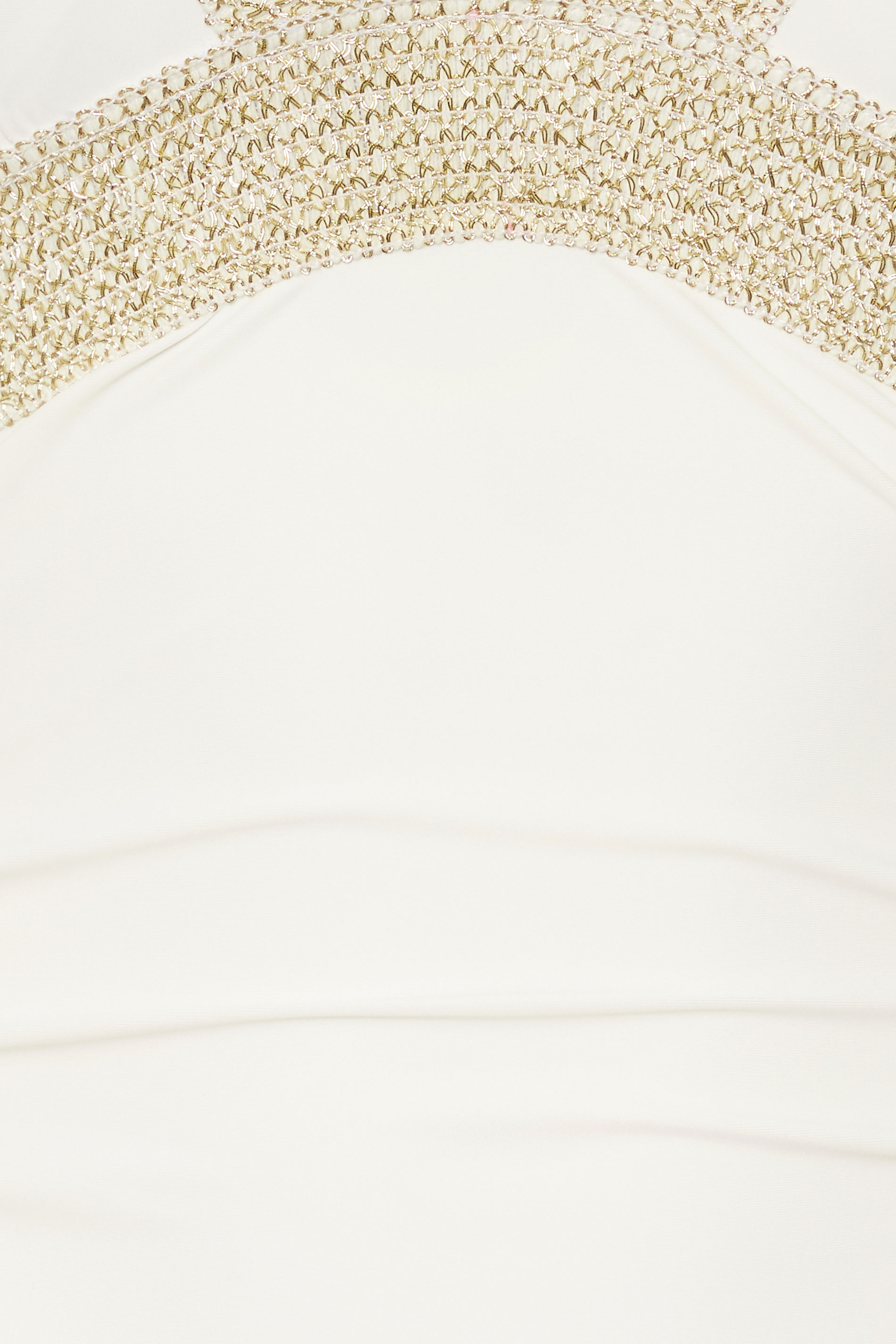 YOURS Plus Size White Metallic Tummy Control Swimsuit | Yours Clothing 6